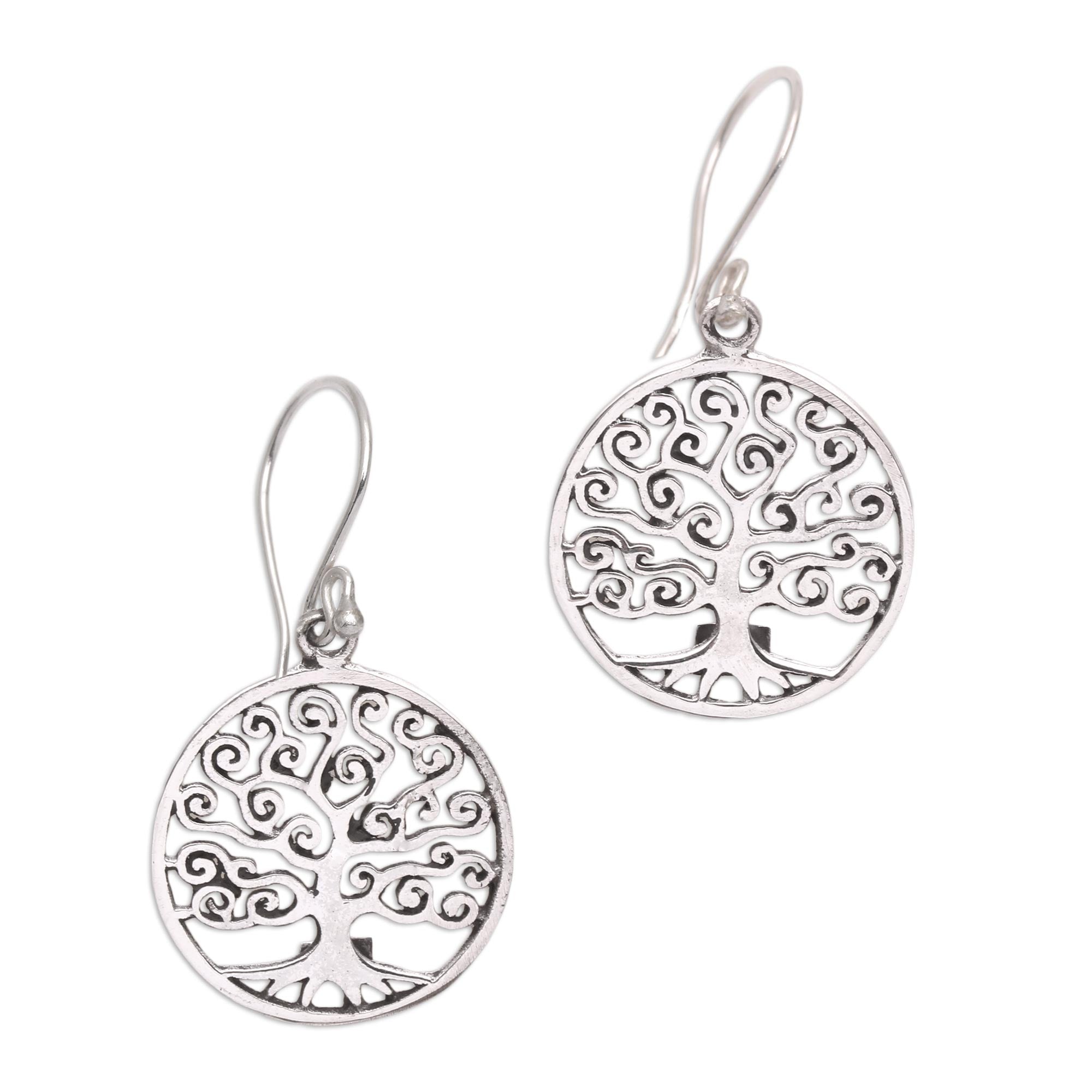 Premium Tree of Dreams Sterling Silver Dangle Earrings - Handmade Elegance