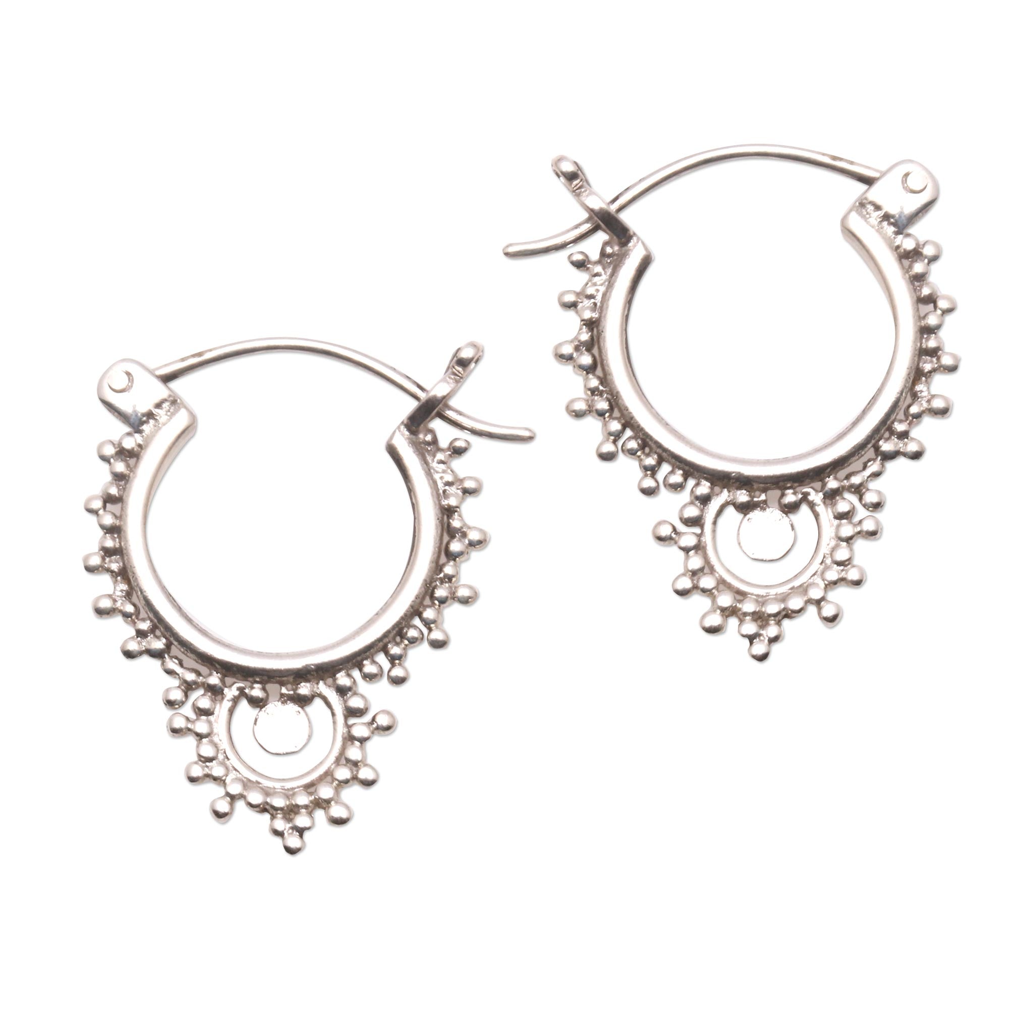 Premium Bali Artisan Sterling Silver Bubble Hoop Earrings