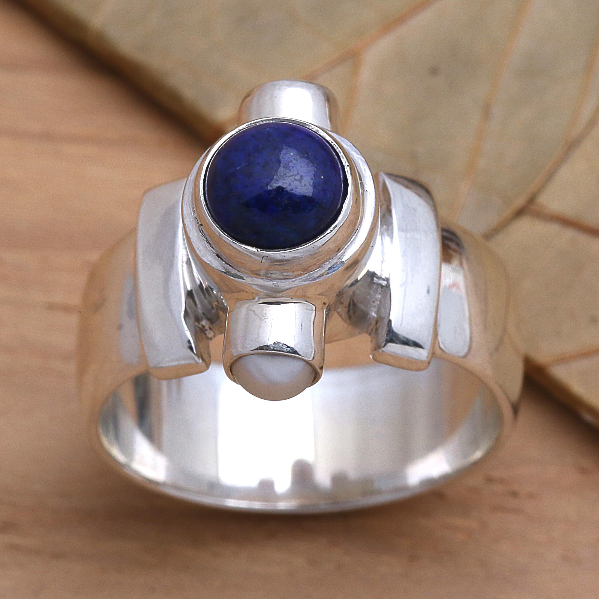 Premium Handcrafted Sterling Silver and Lapis Lazuli Ring by Buana