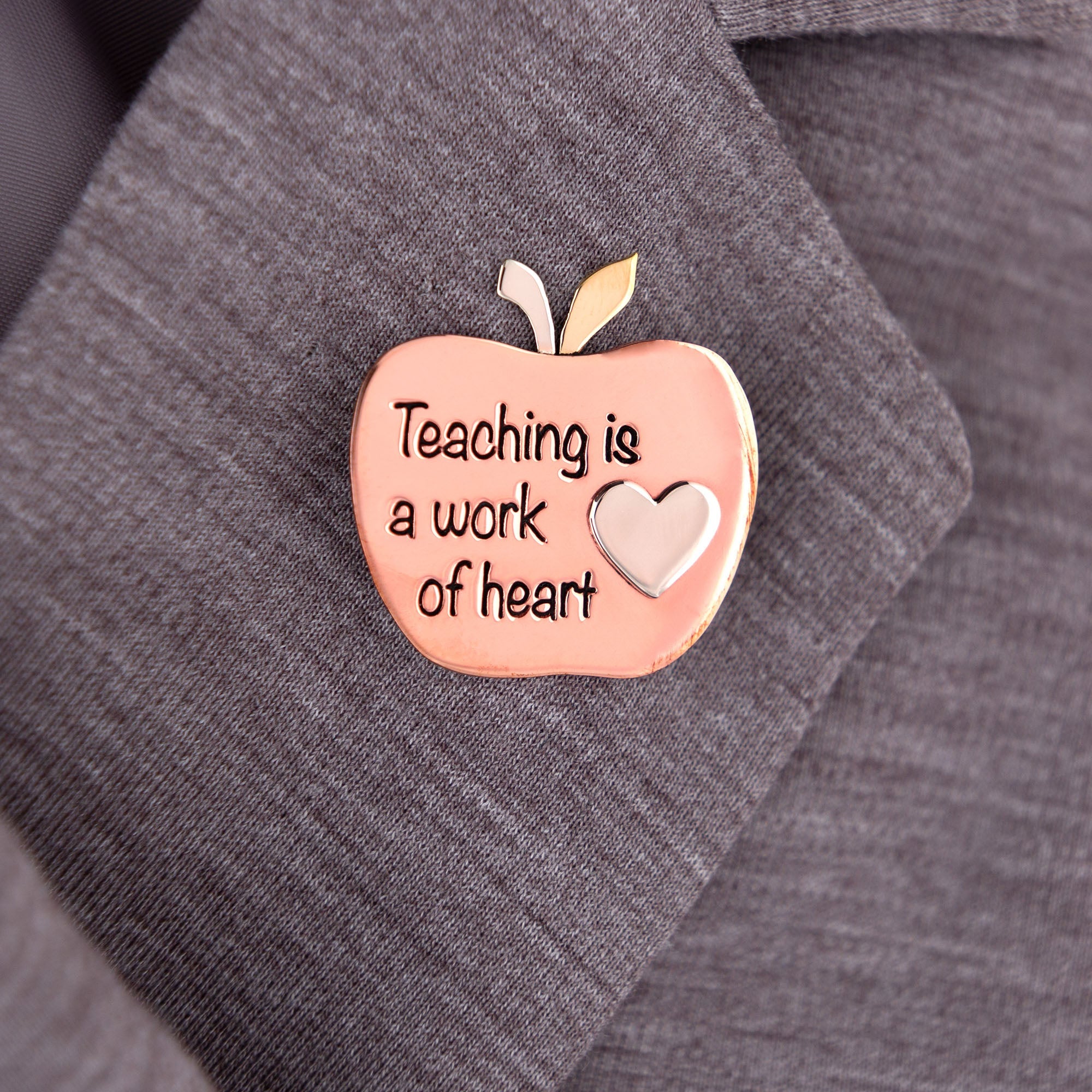 Premium Teacher Appreciation Pin - Work of Heart