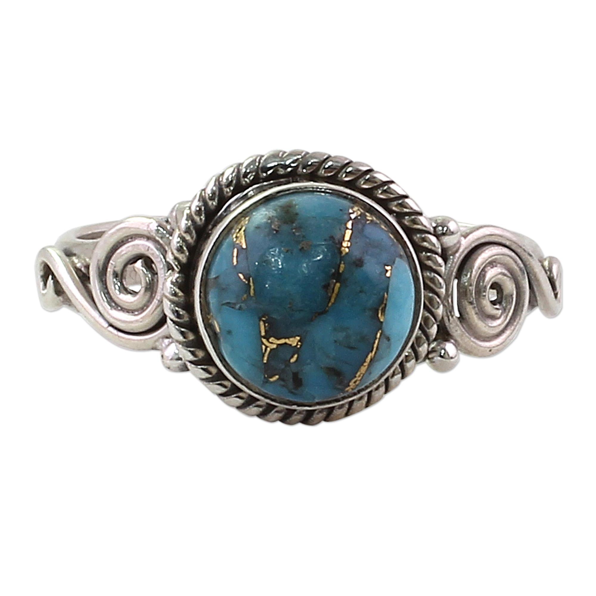 Premium Blue Attunement Sterling Silver & Turquoise Cocktail Ring