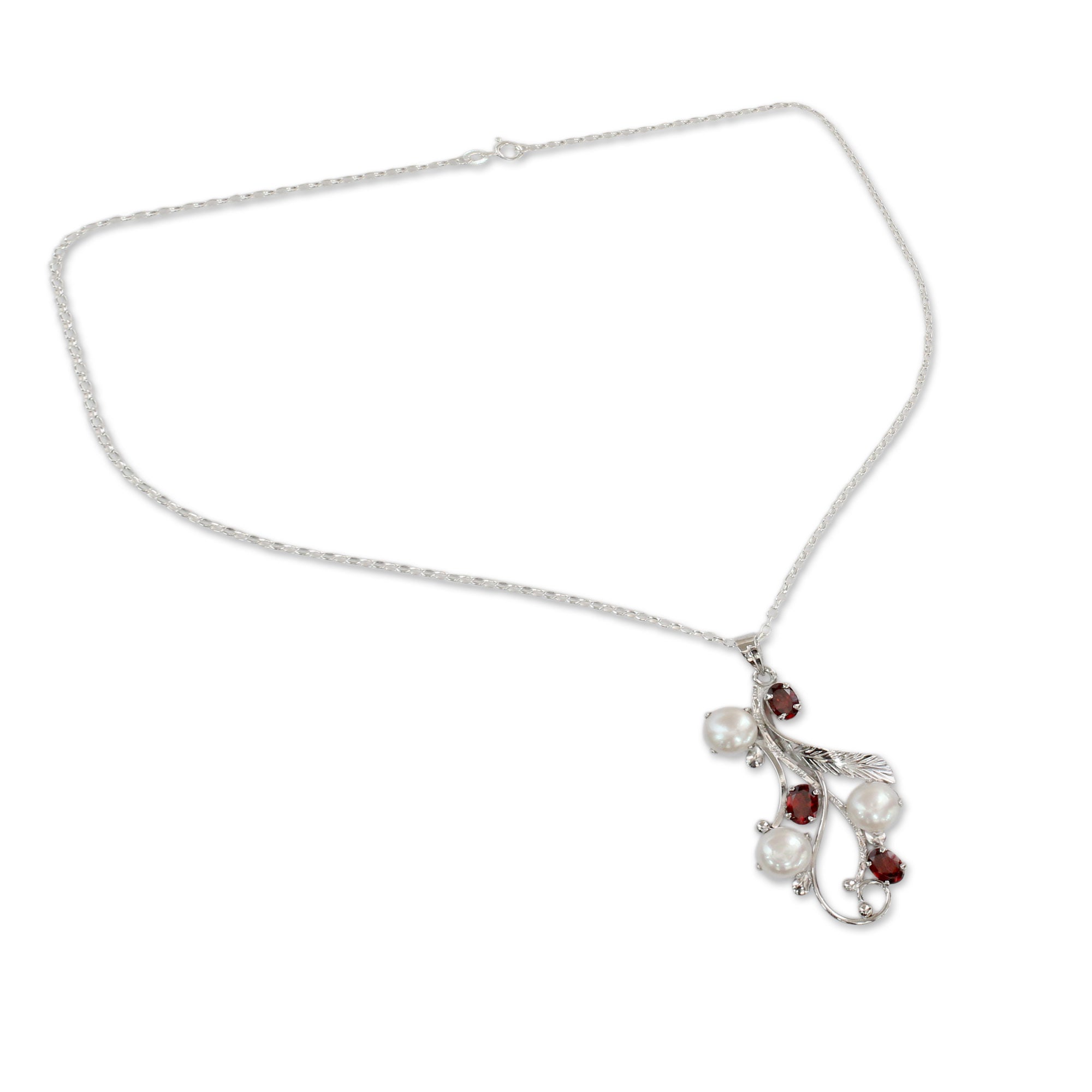 Premium Garnet Pearl Necklace - Nature's Elegance