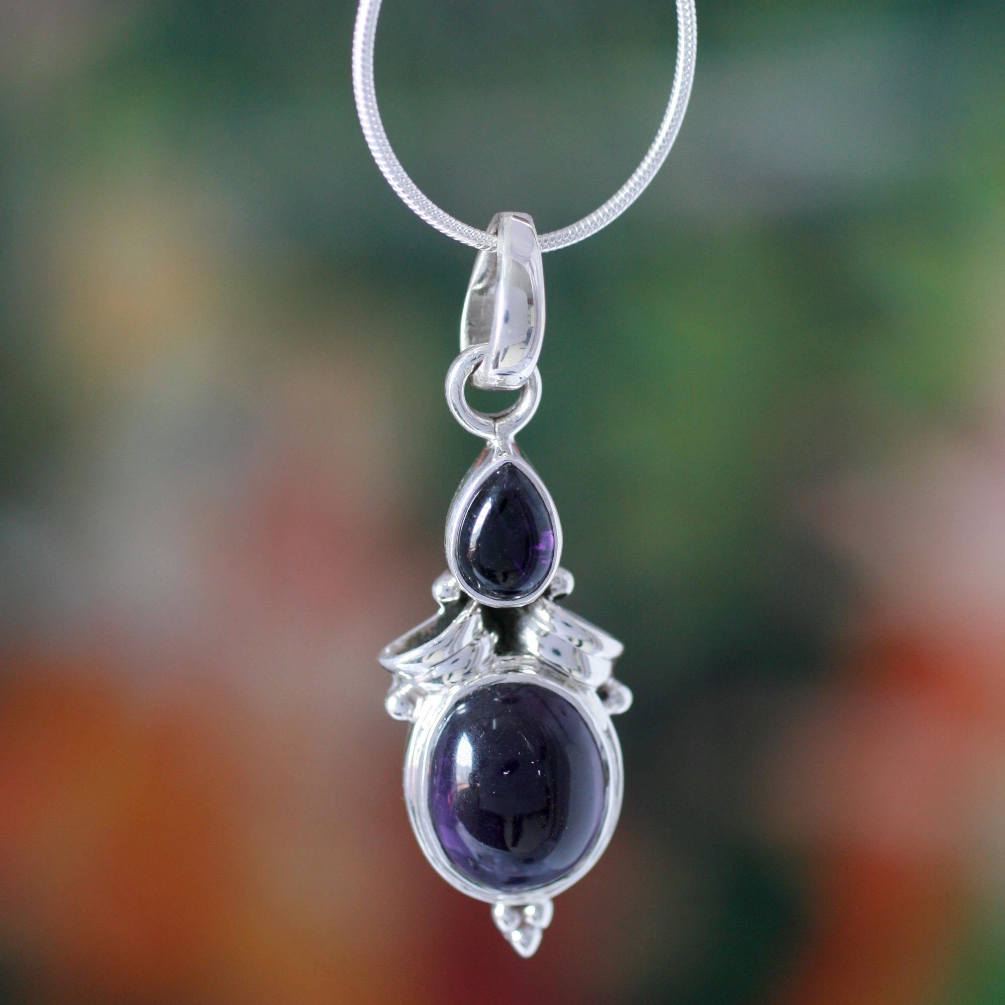 Premium Mumbai Lilac Amethyst Pendant Necklace - Ultimate Elegance