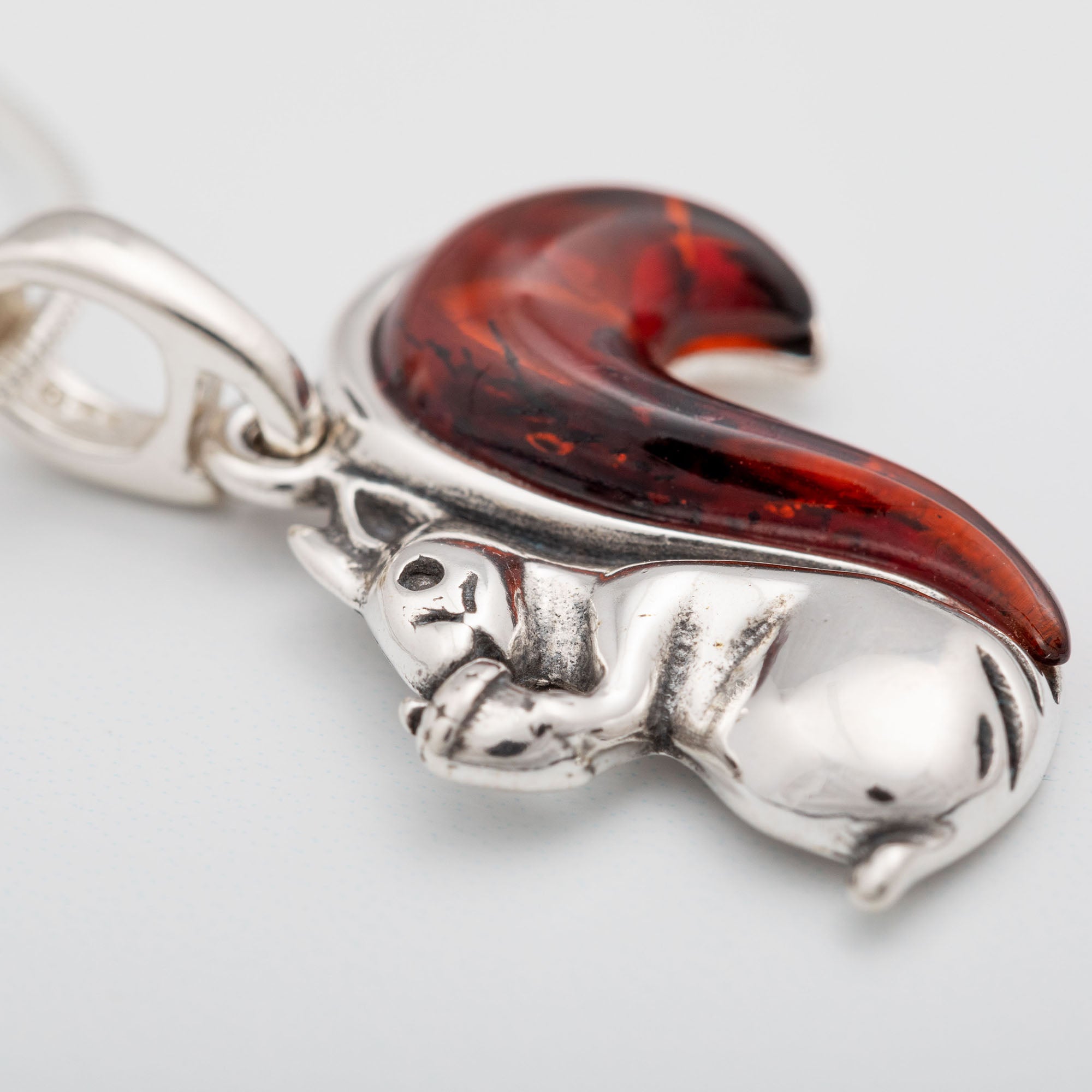 Premium Squirrel Tail Baltic Amber & Sterling Silver Necklace