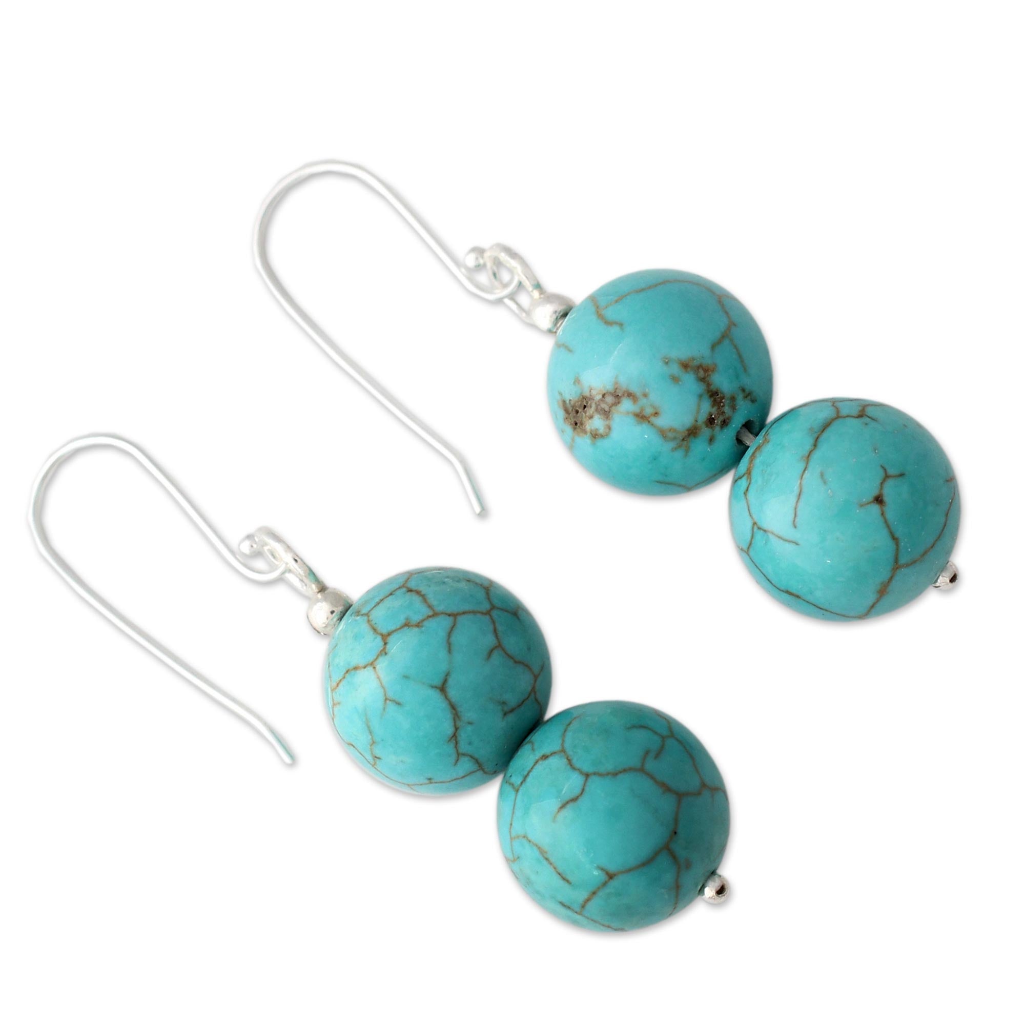 Premium Azure Paths Handcrafted Indian Earrings with Reconstituted Turquoise - Elevate Your Style