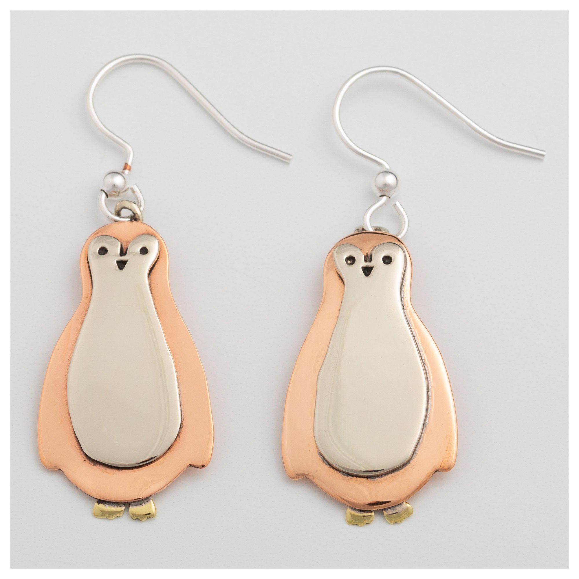 Premium Penguin Mixed Metal Dangle Earrings