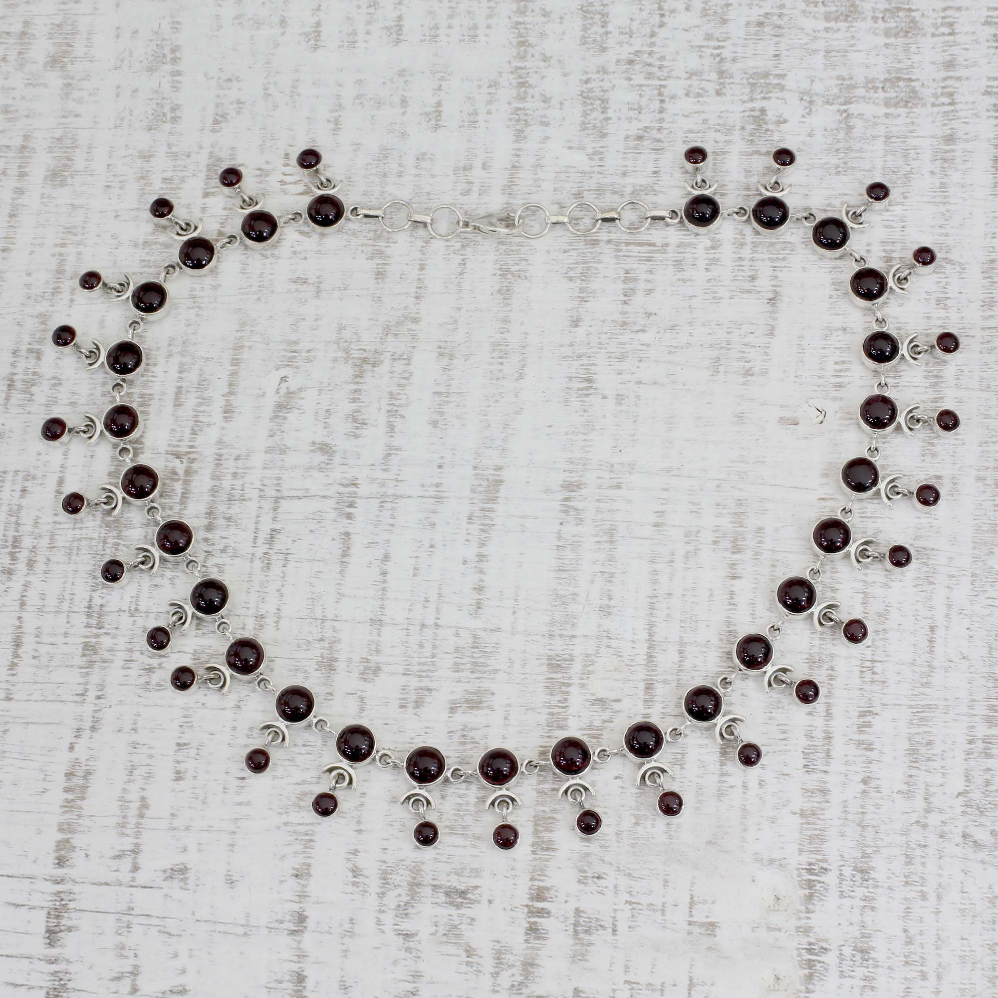 Premium Gratitude Garnet Choker - Artisan Crafted Sterling Silver Necklace