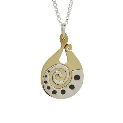 Premium Wind Pix Sterling & Brass Artisan Necklace