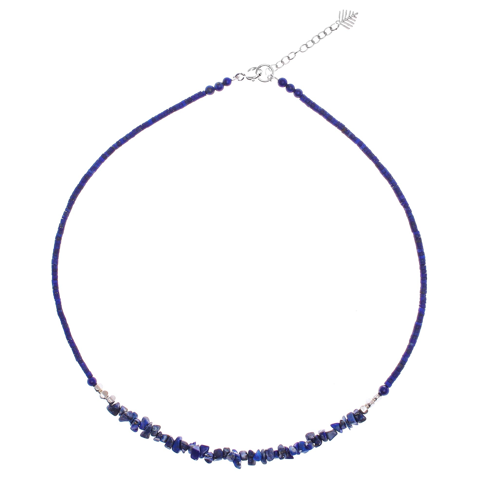 Premium Lapis Lazuli & Karen Silver Beaded Necklace – Nature's Finest Elegance