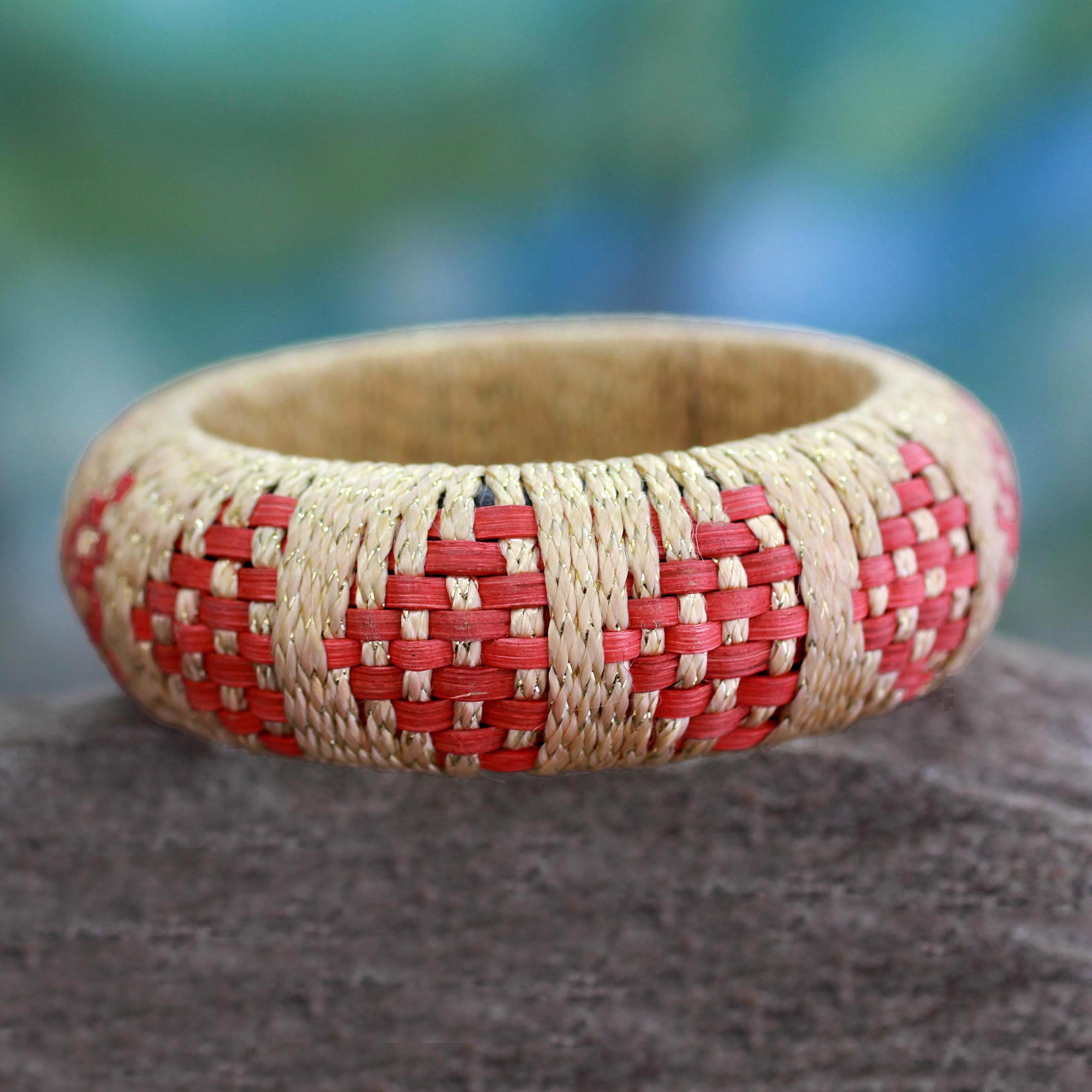 Premium Handwoven Ginger Arrows Rattan Bracelet