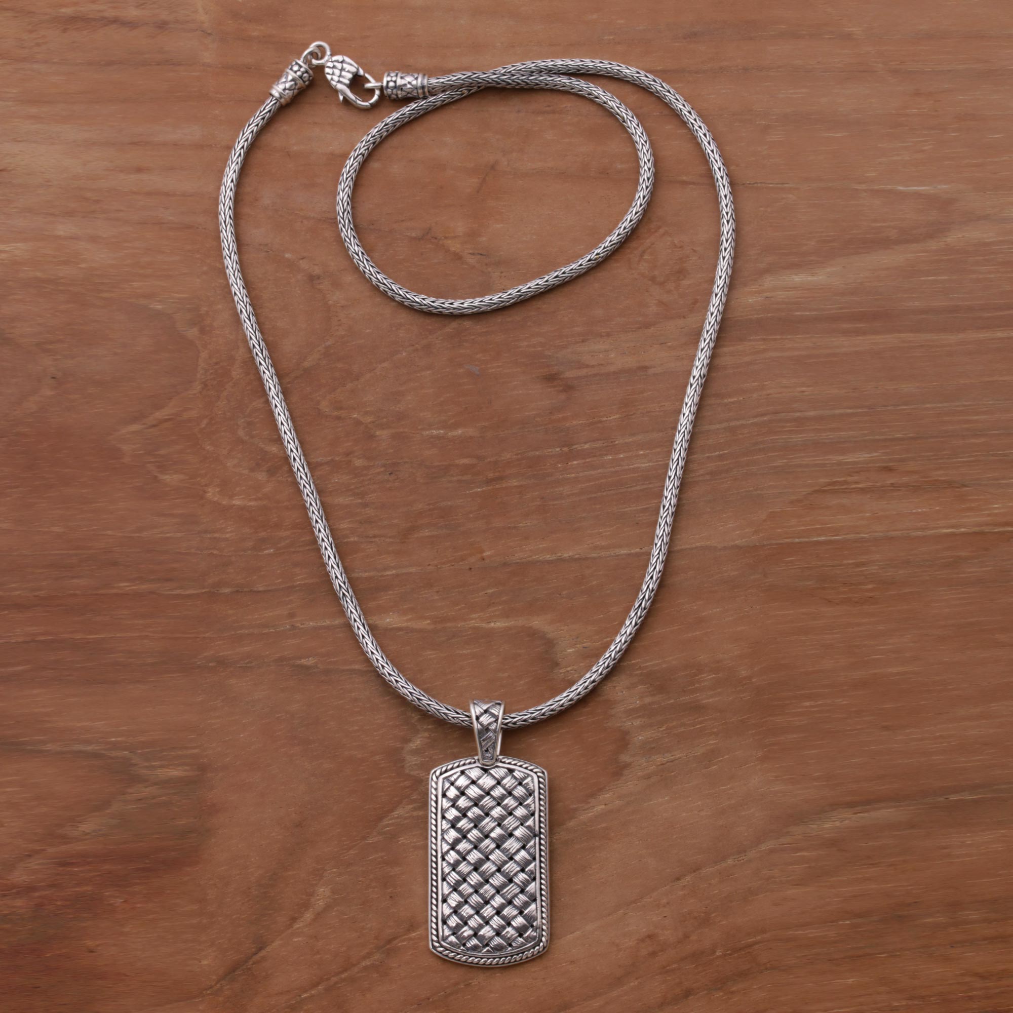 Premium Sterling Silver Ken Arok Men's Pendant Necklace - Handcrafted Indonesian Heritage