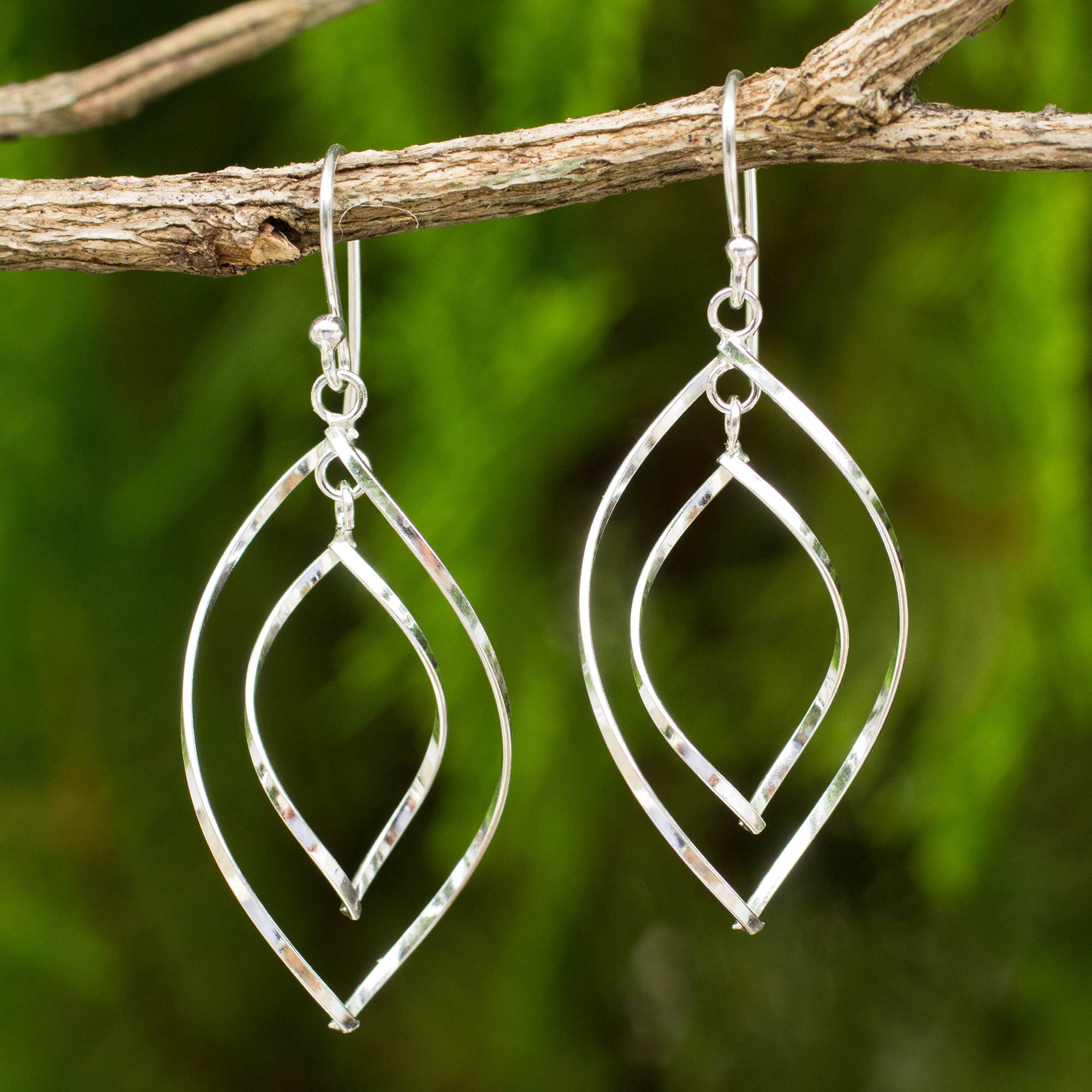 Premium Sterling Silver 'Eyes on You' Dangle Earrings - Modern & Polished