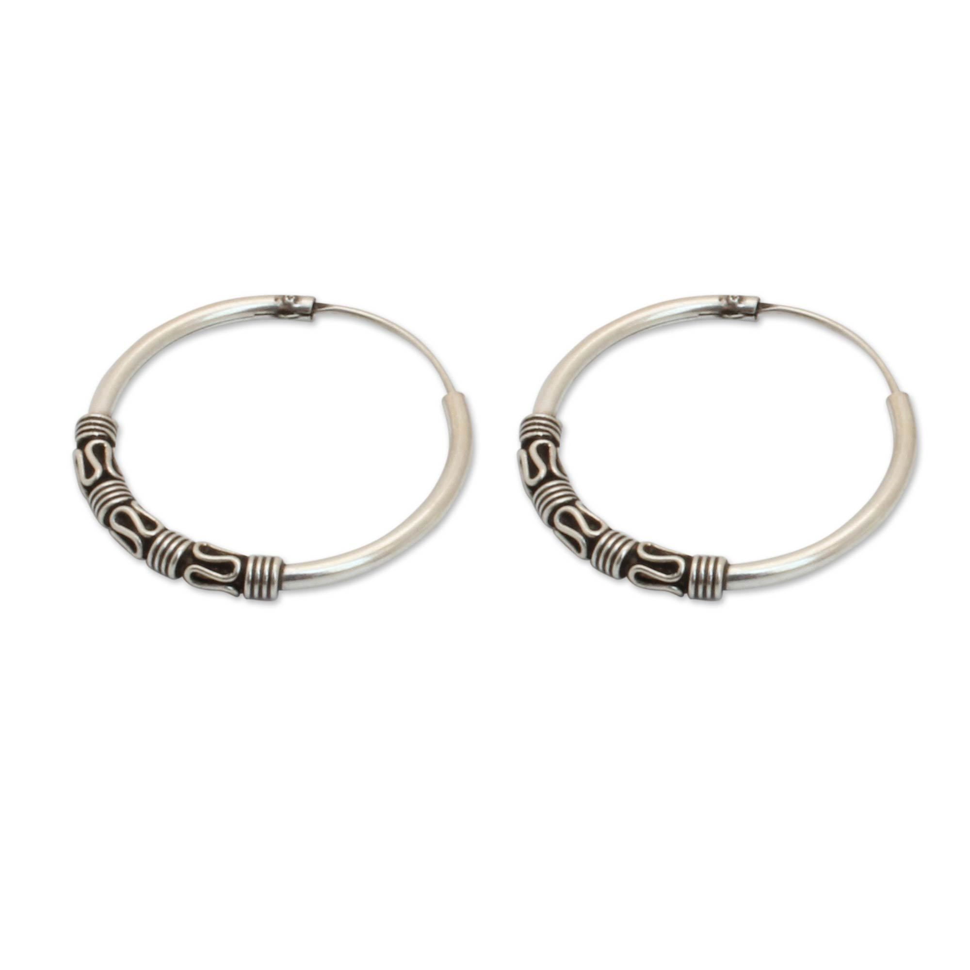 Premium Endless Hoop Sterling Silver Earrings - Modern Thai Craftsmanship