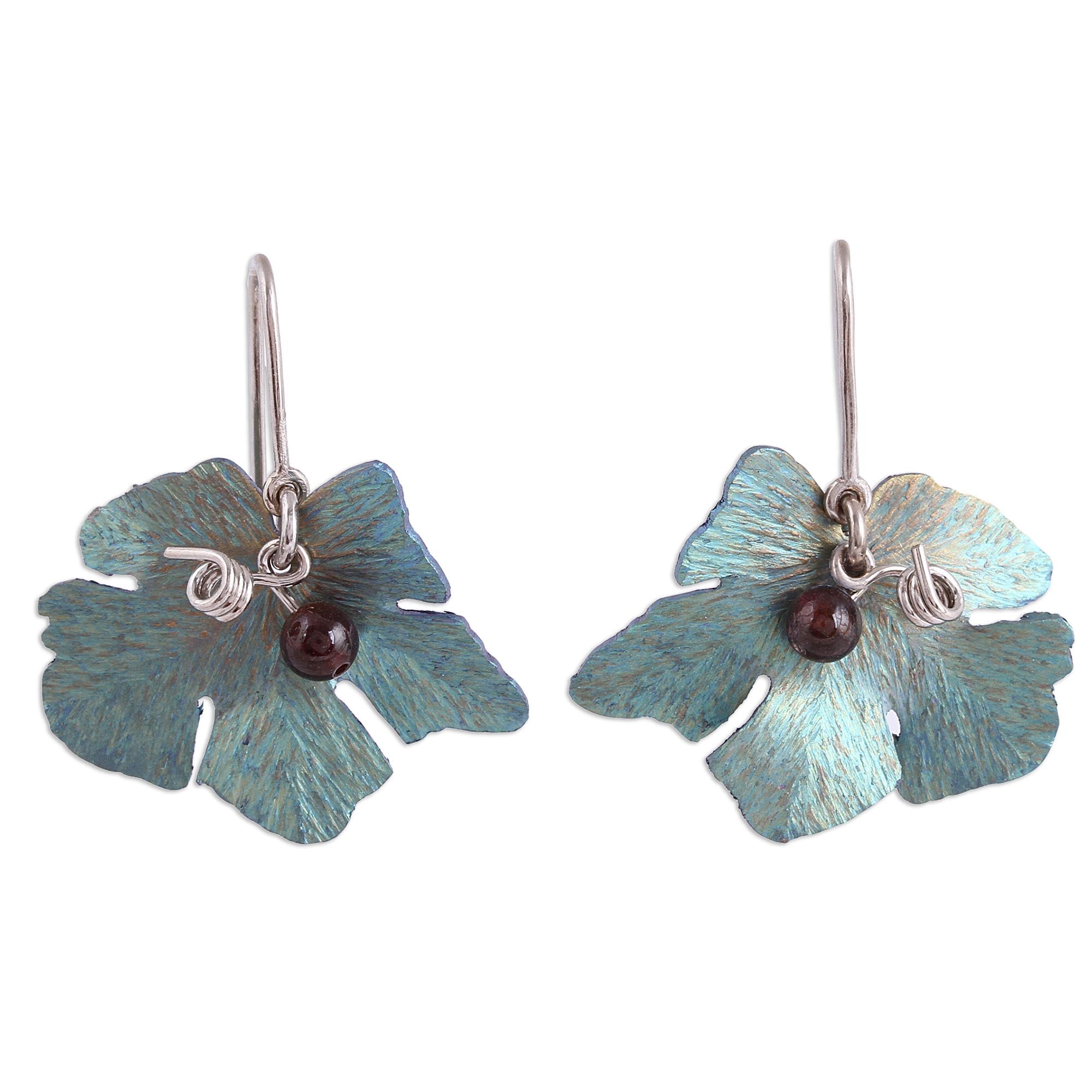 Premium Vine Leaf Agate Dangle Earrings - Handcrafted in Mexico