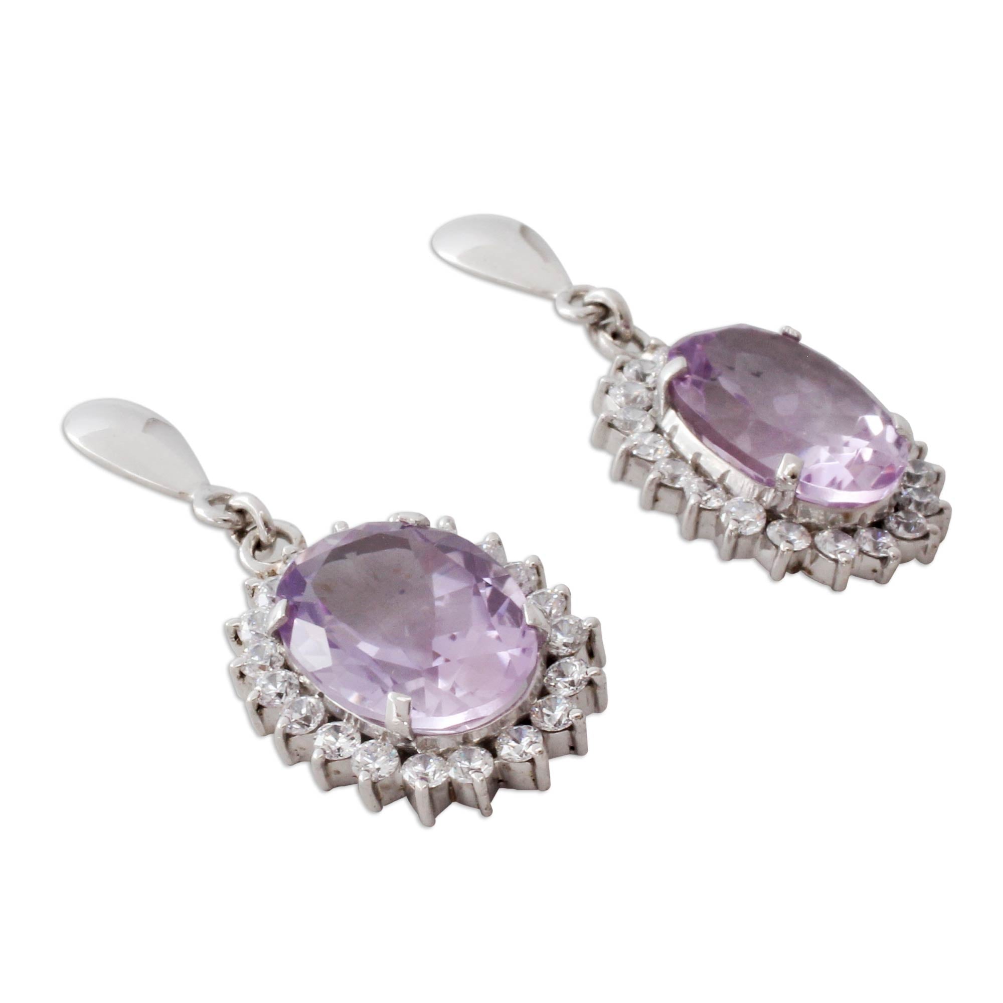 Premium Violet Splendor Amethyst Dangle Earrings