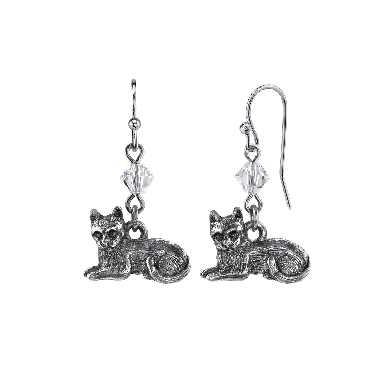 Premium 1928 Jewelry® Pewter Cat Charm Earrings