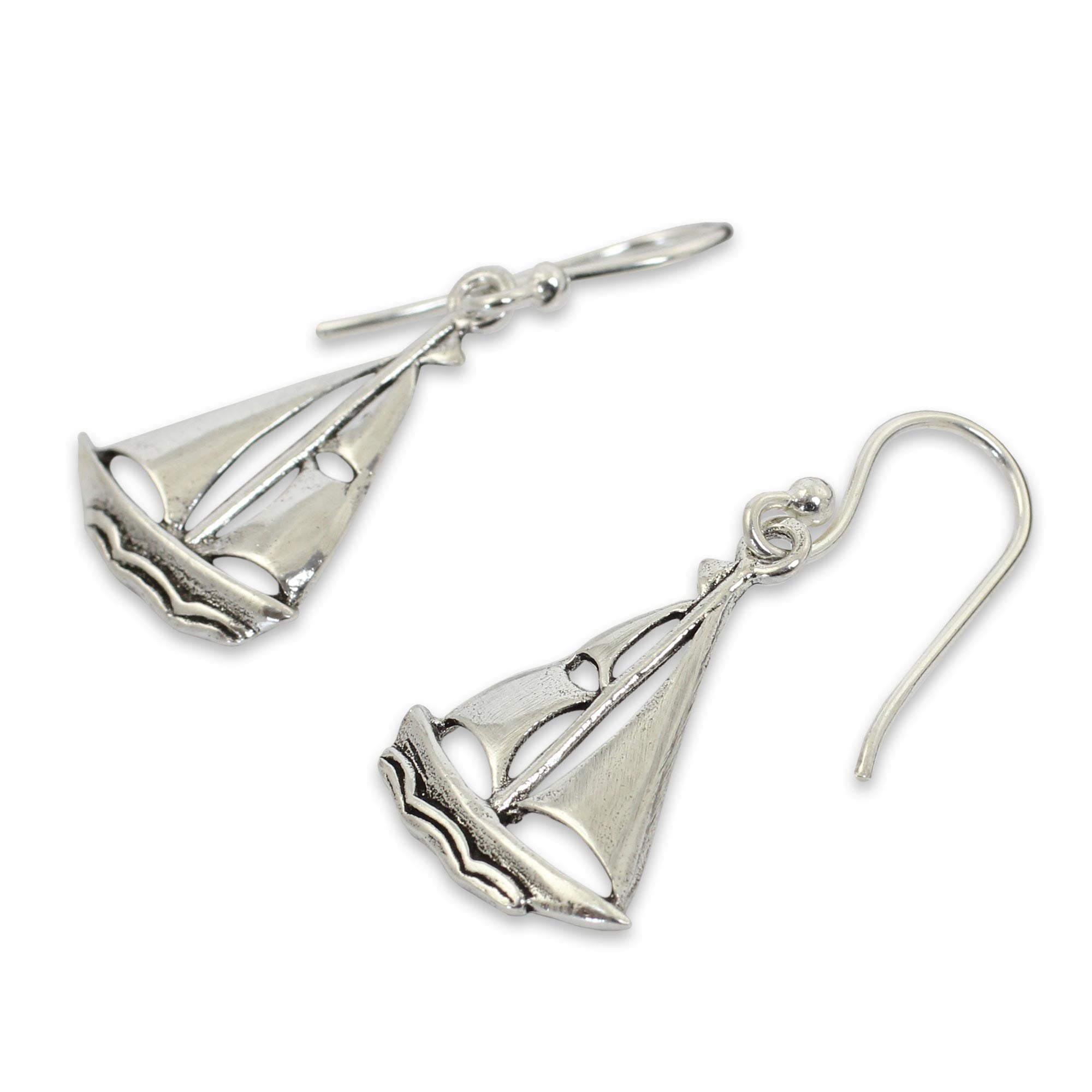 Premium Mariner Silver Dangle Earrings - Handcrafted Elegance