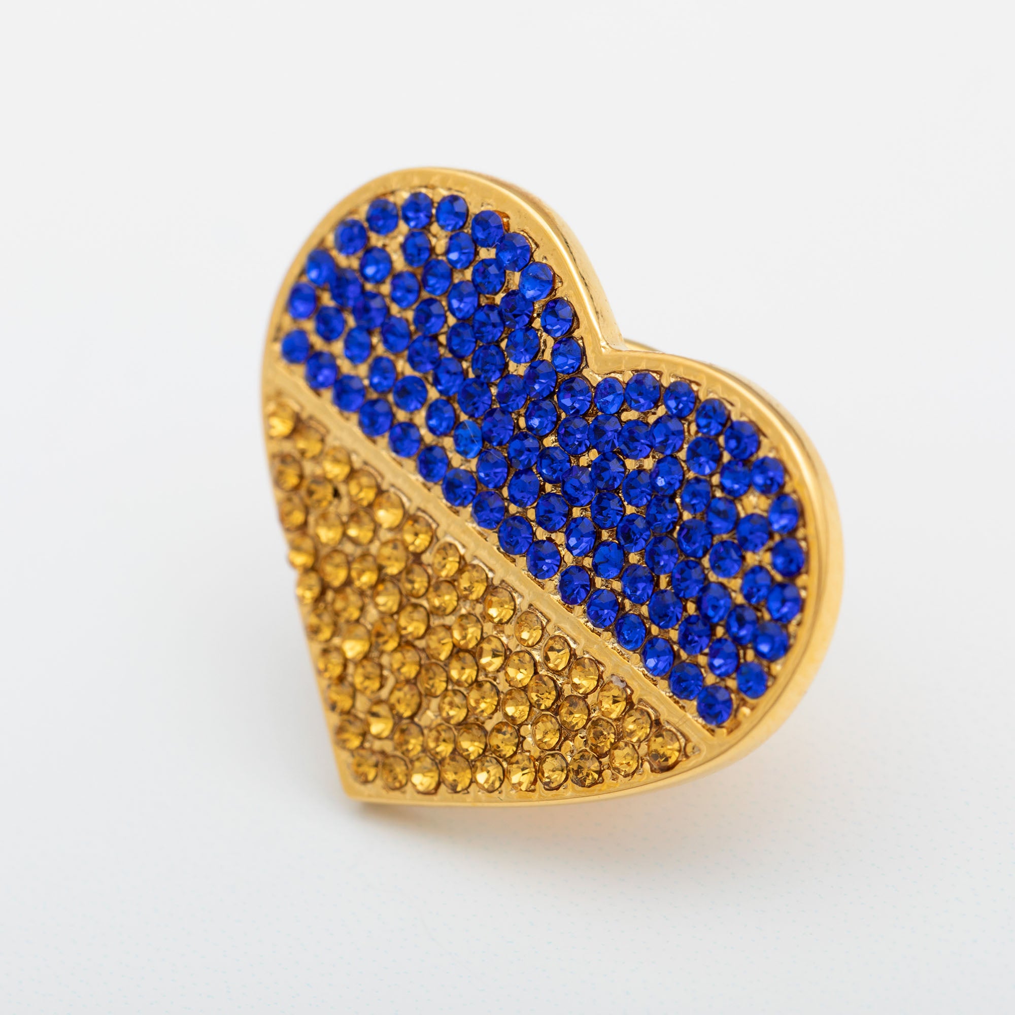 Premium Solidarity Heart Pin - Stand With Ukraine