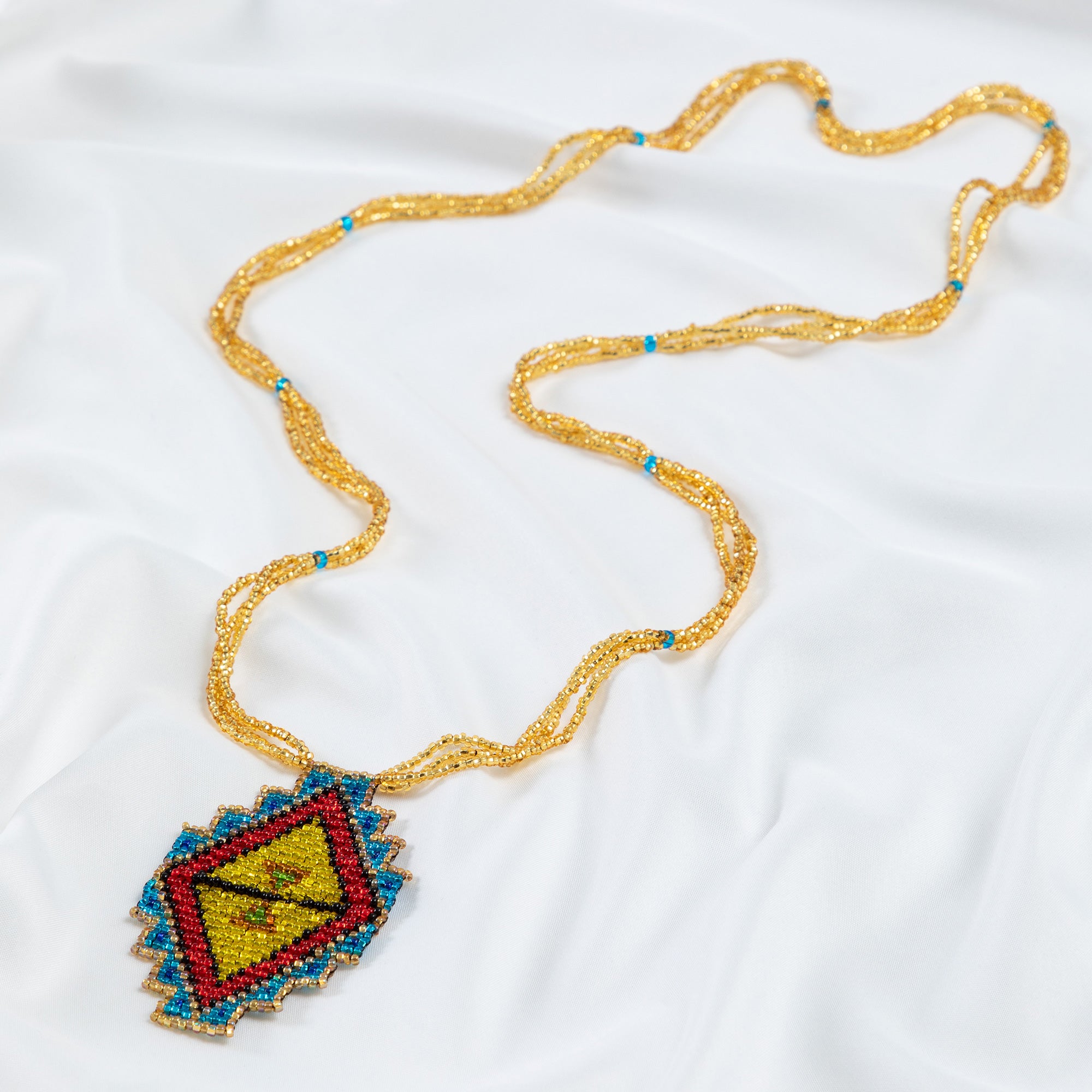 Premium Mayan Pyramid Beaded Necklace - Bold Boho Statement