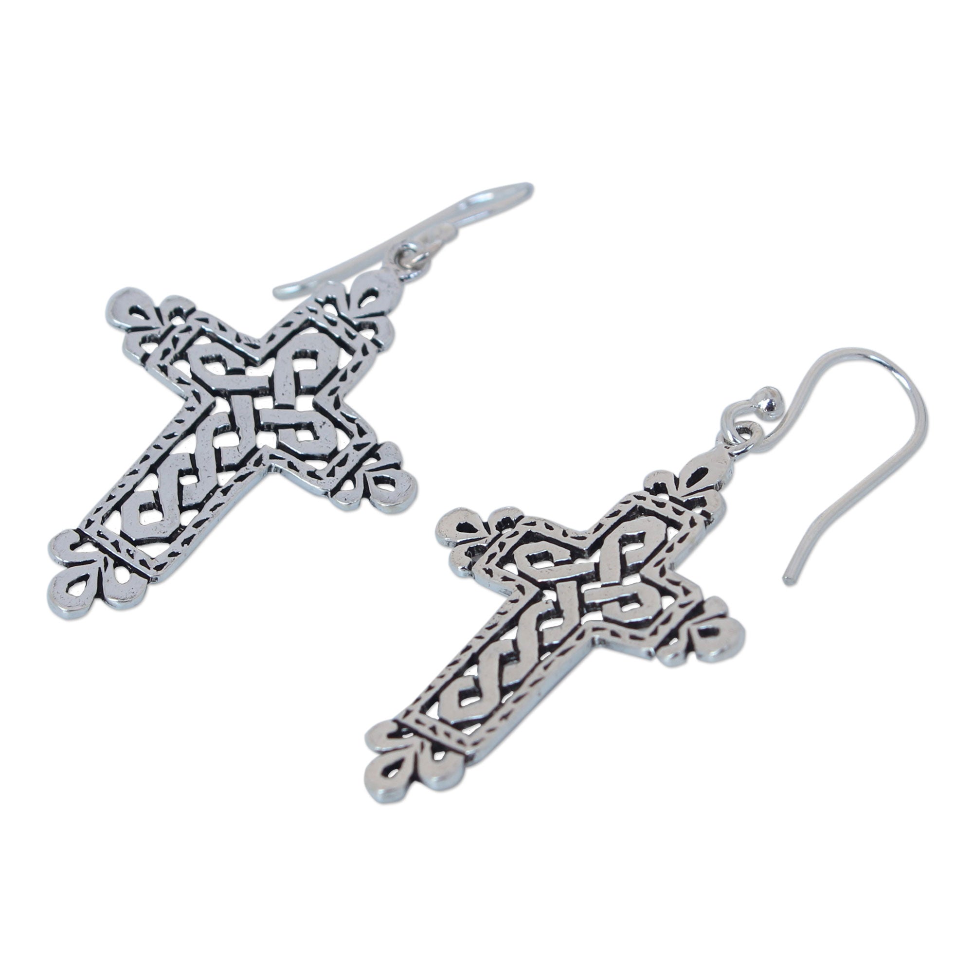 Premium Celtic Cross Sterling Silver Earrings - Handcrafted Elegance