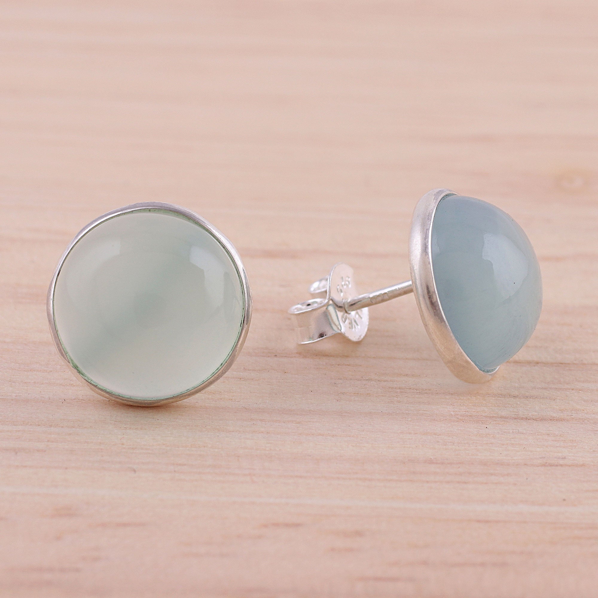 Premium Moonlight Peace Aqua Chalcedony Earrings – Ultimate Sterling Silver Accessory