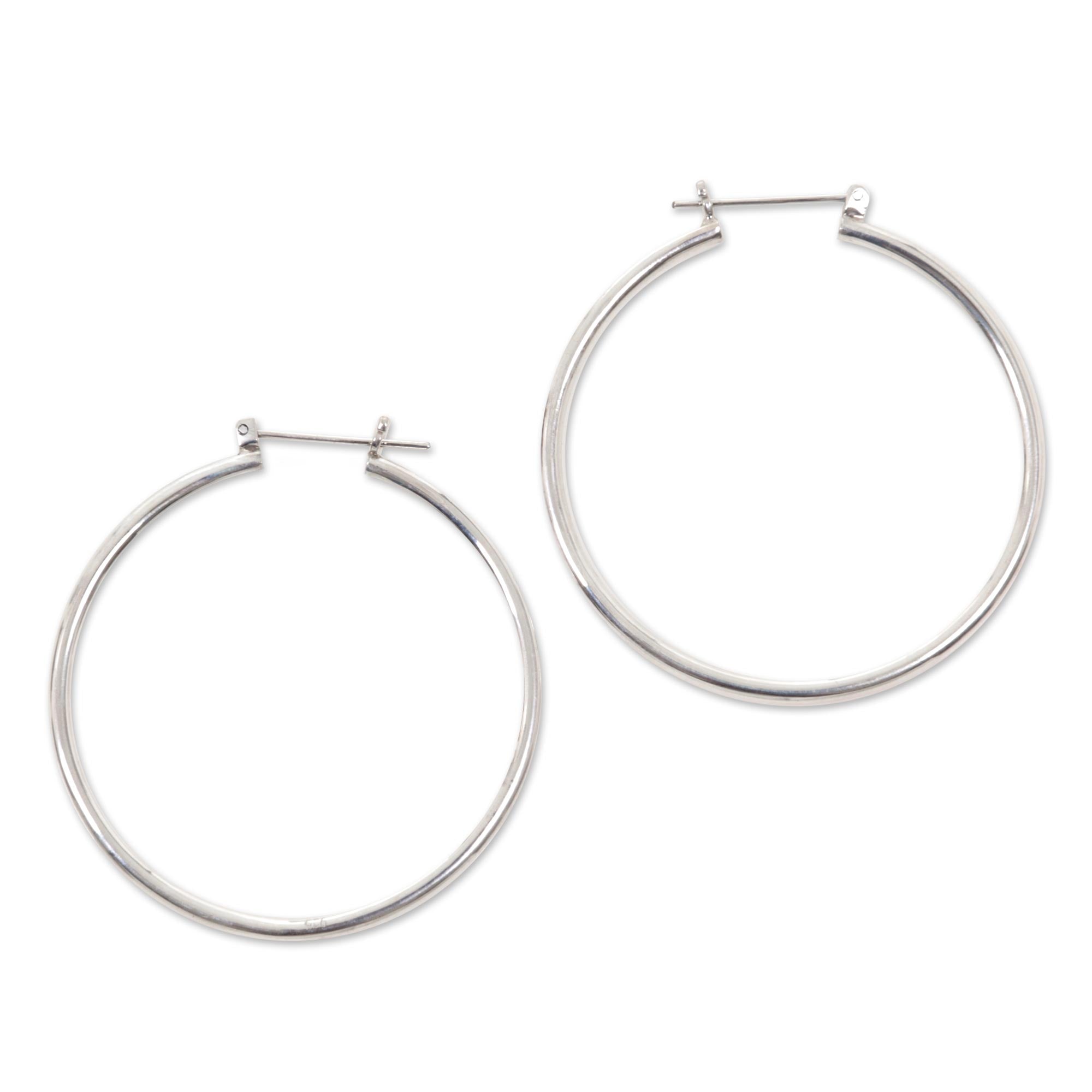 Premium Moonlit Goddess Hoop Earrings - Sterling Silver Elegance