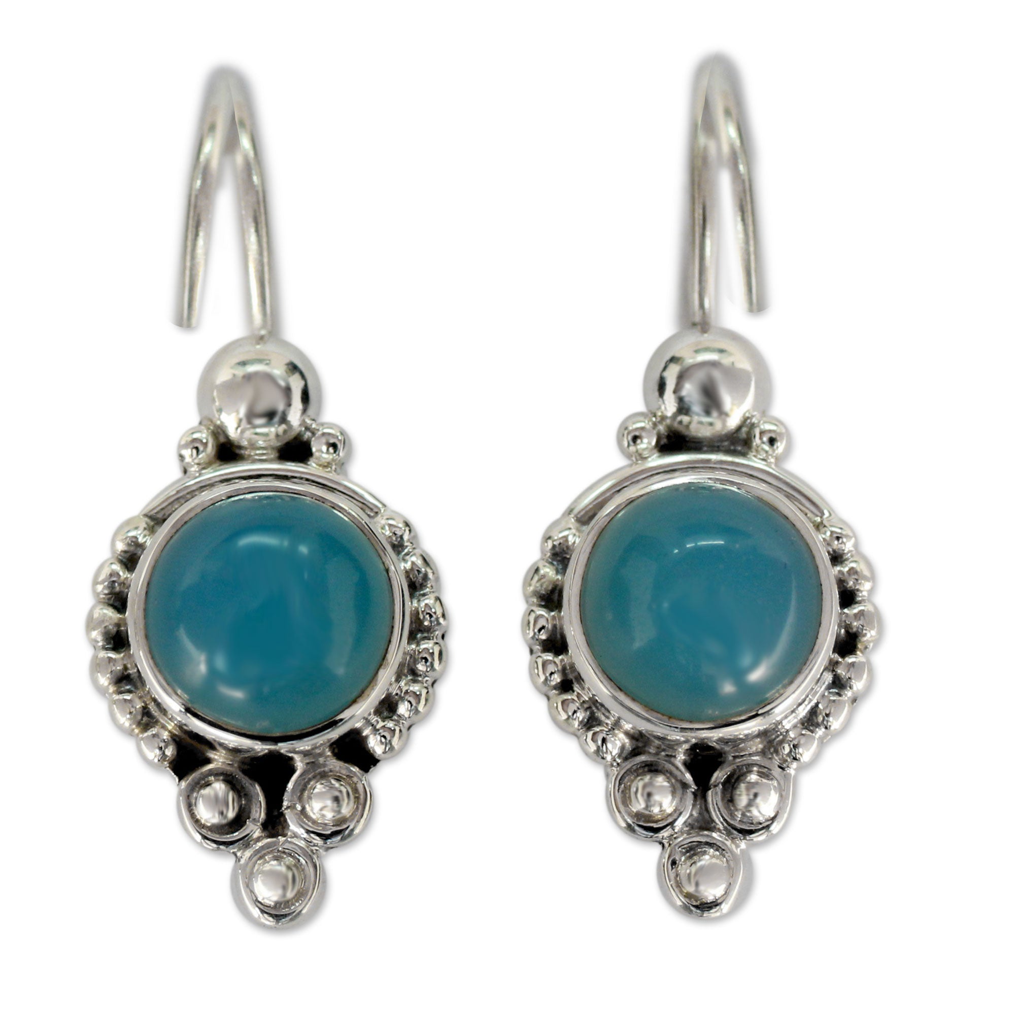 Premium Ocean Sky Sterling Silver Chalcedony Earrings