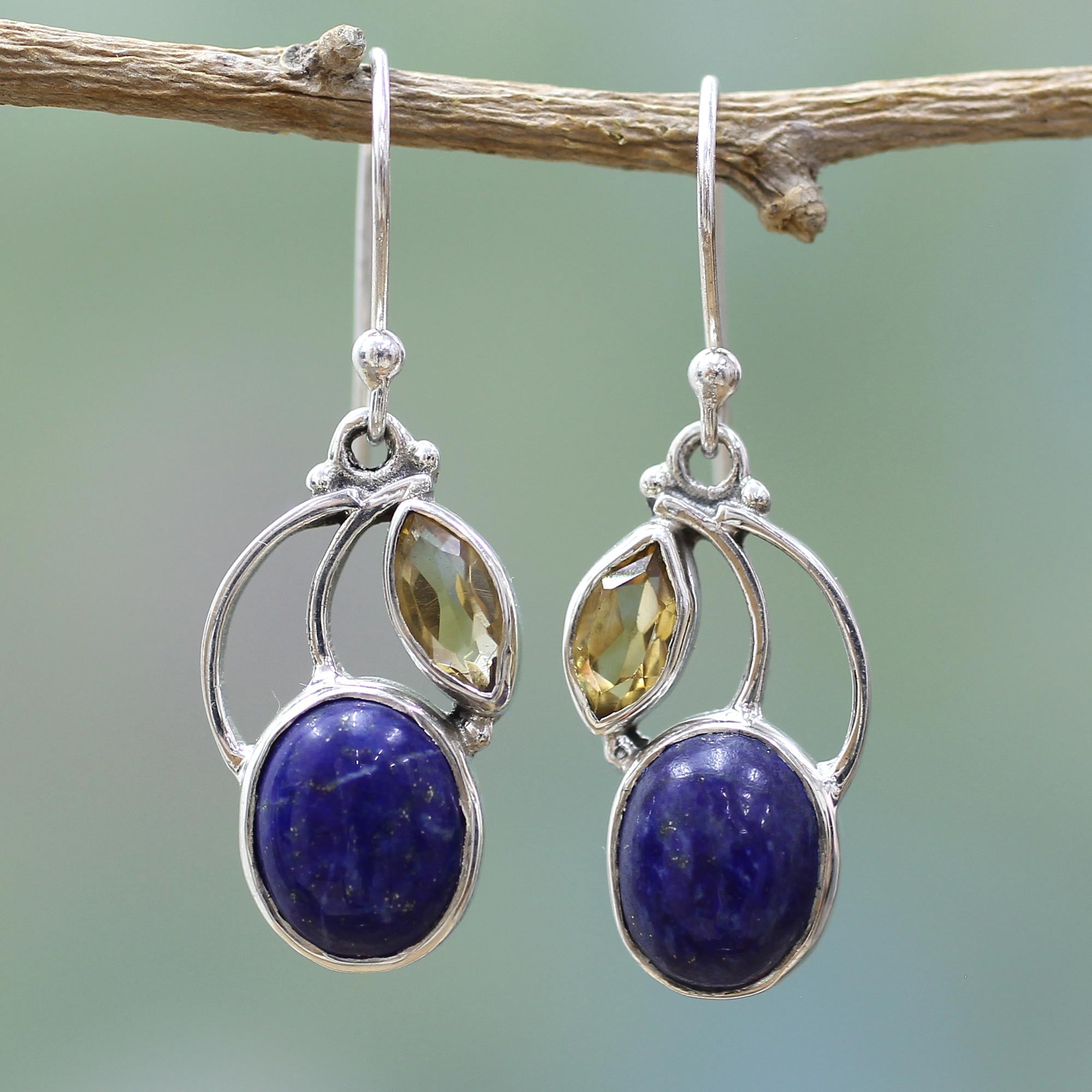 Premium Starry Beauties Lapis Lazuli Dangle Earrings - Handcrafted Elegance