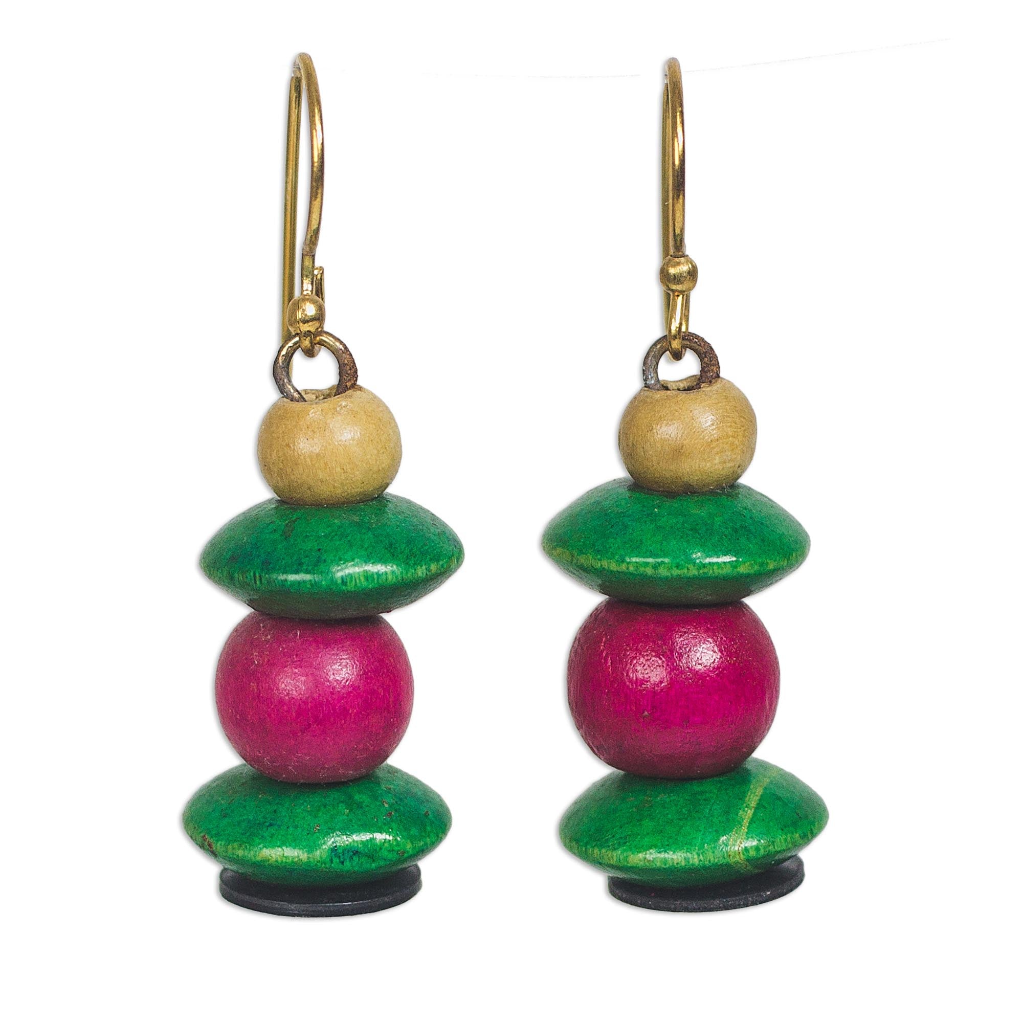 Premium Raspberry Bush Beaded Dangle Earrings - Eco-Chic Style
