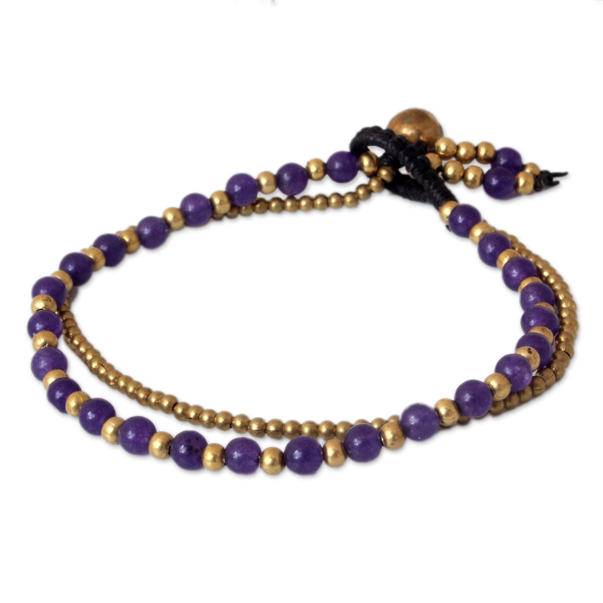 Premium Amethyst & Brass Handcrafted Bracelet