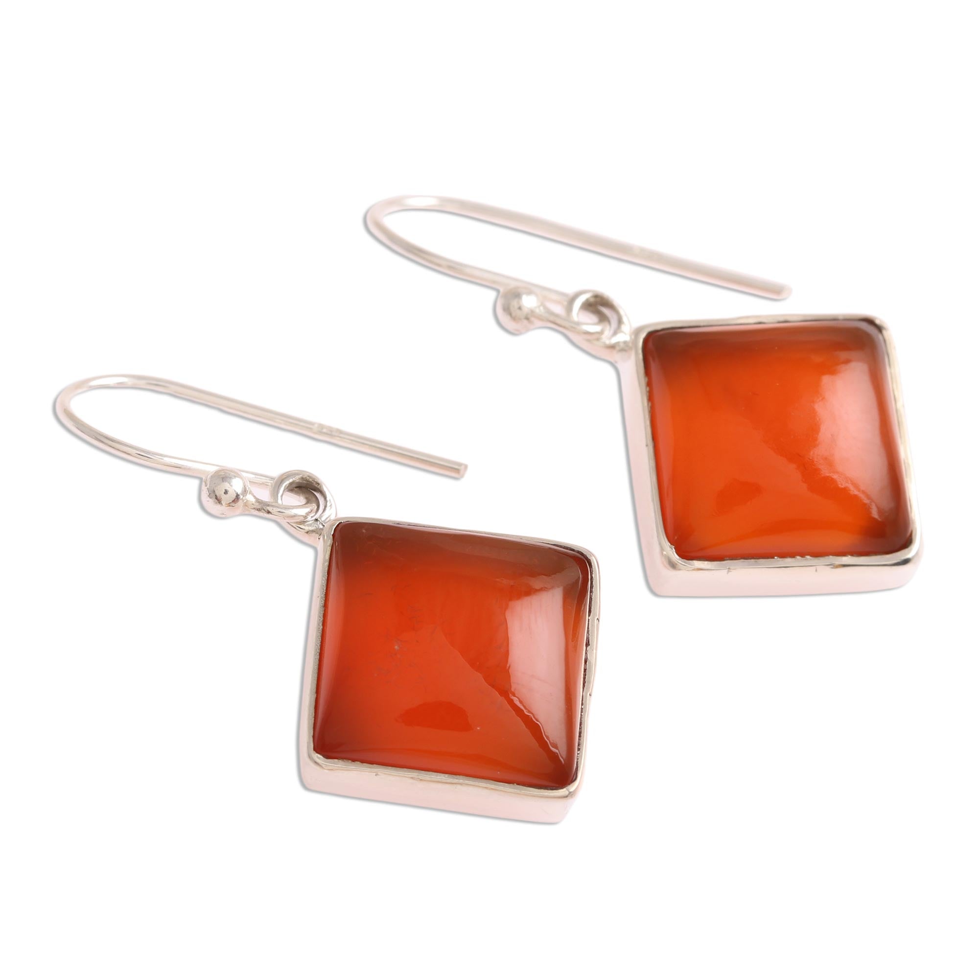 Premium Carnelian Dangle Earrings - Handcrafted Sterling Silver Jewelry