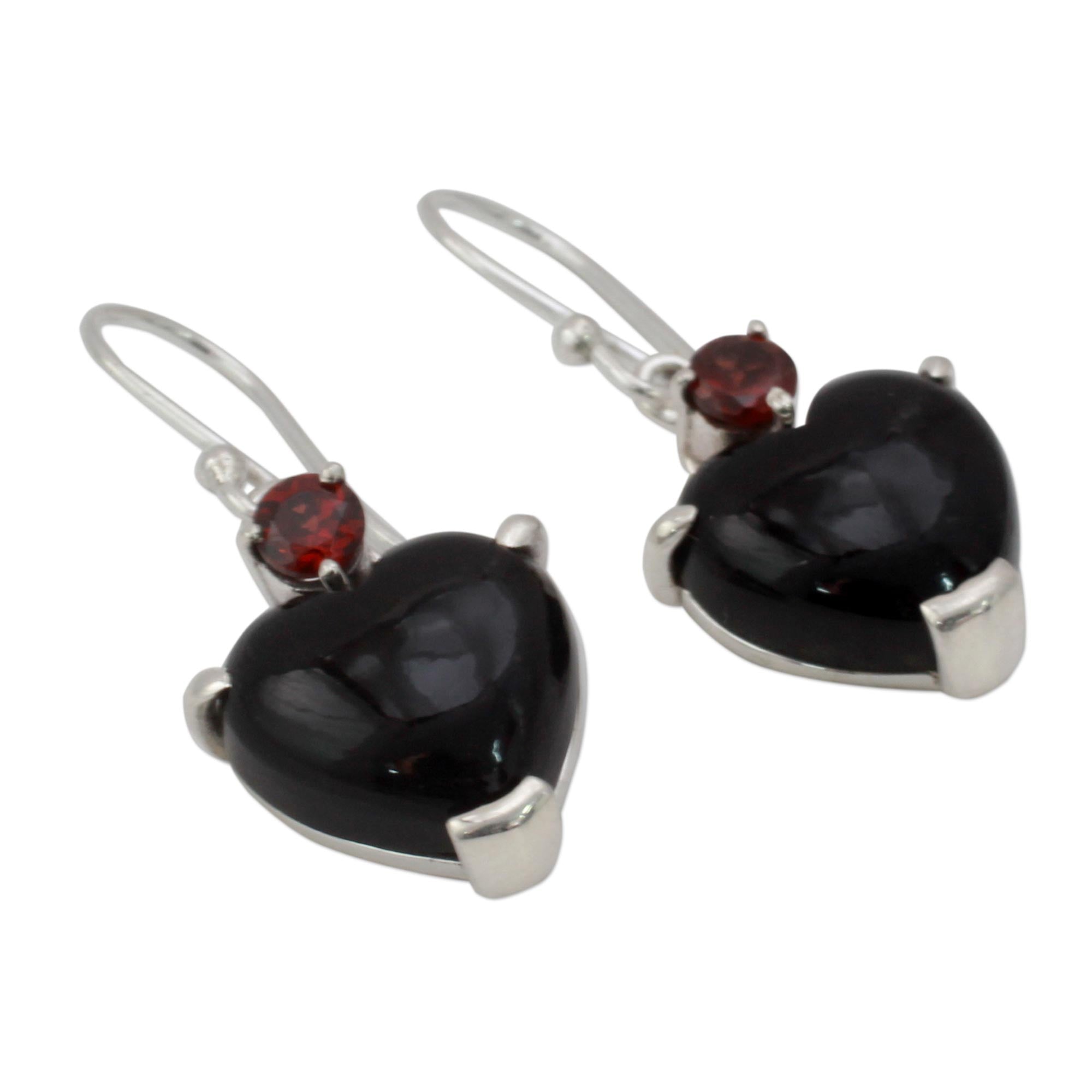 Premium Gothic Love Sterling Silver Earrings - Handmade Elegance