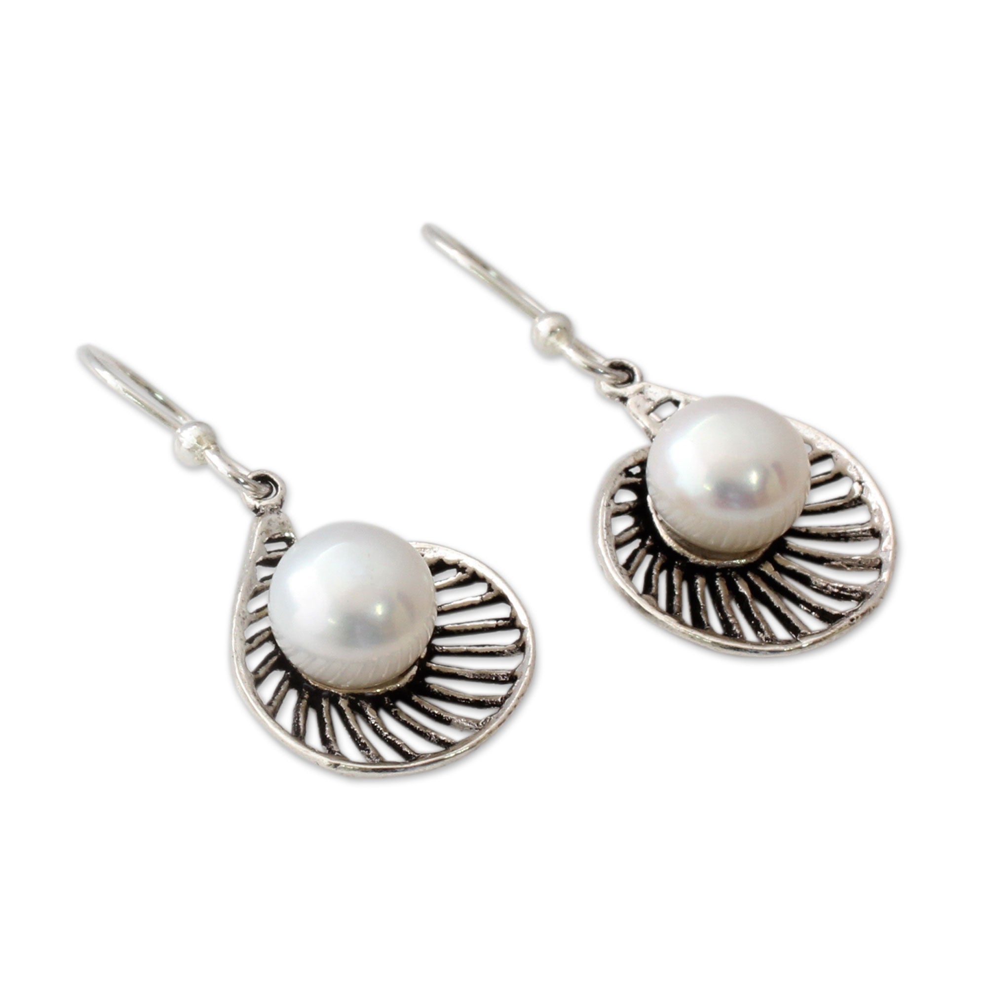 Premium Oyster Treasure Artisan Crafted Pearl and Sterling Silver Earrings - Elegant Handmade Jewelry