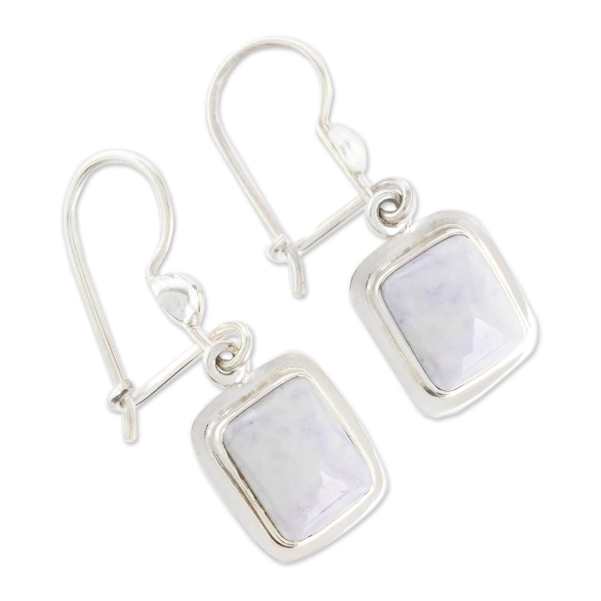 Premium Lilac Jade Modern Earrings - Fair Trade & Sterling Silver