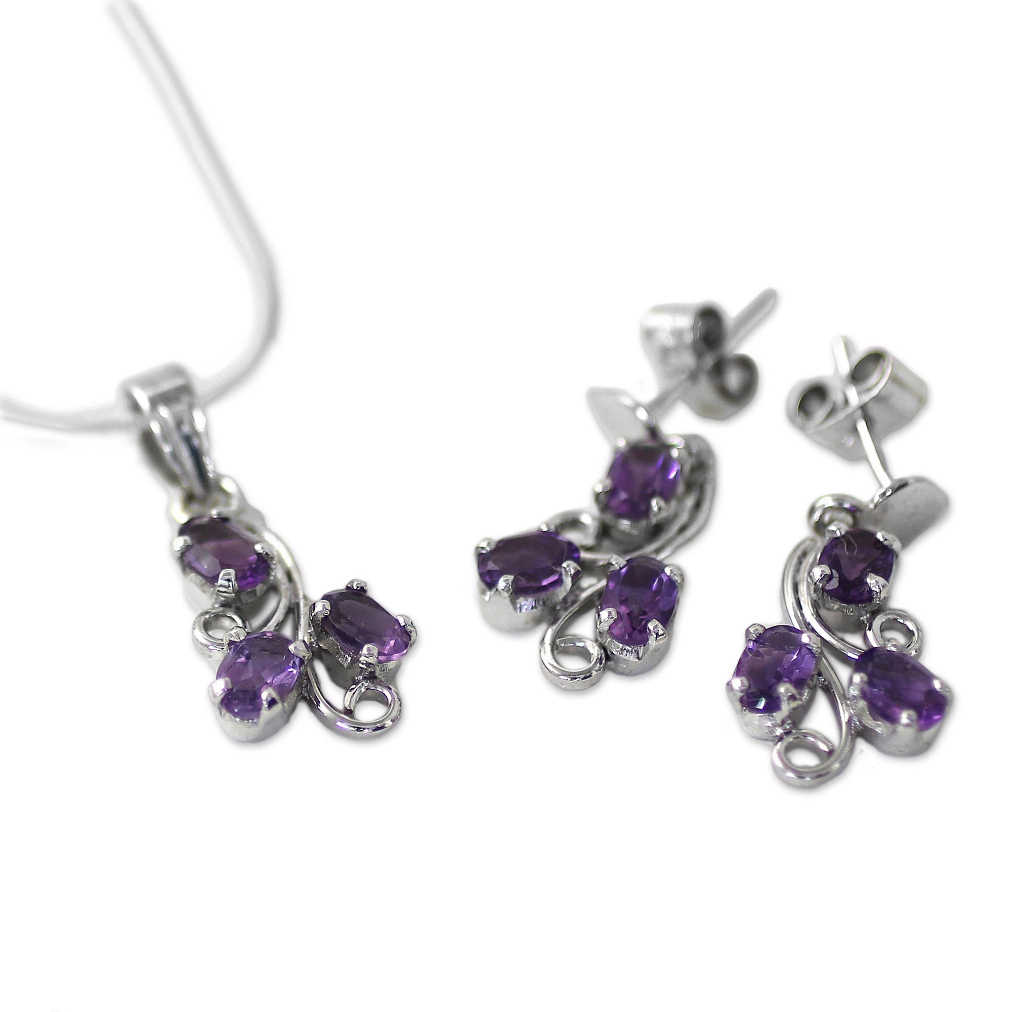 Premium Mystical Blooms Amethyst Jewelry Set - Ultimate Spiritual Chic