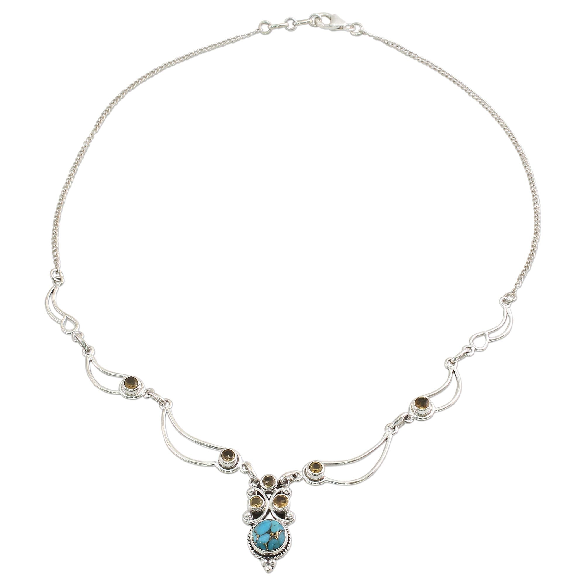 Premium Radiant Princess Multi-Gem Silver Necklace