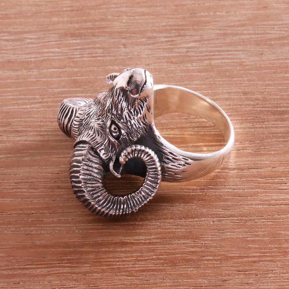 Premium Sterling Silver Ram Gaze Ring