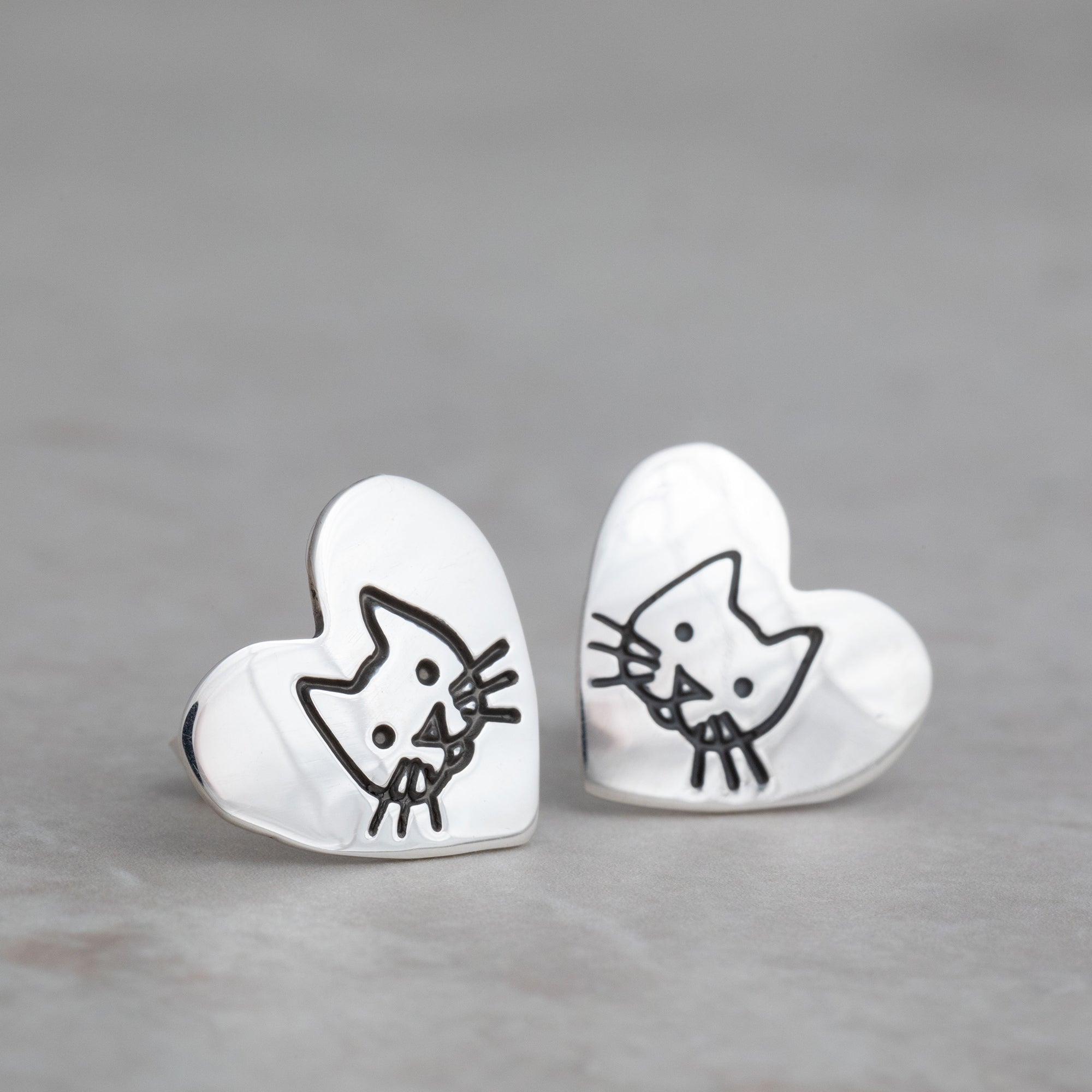 Premium Sterling Silver Heart Post Earrings - Handmade Fair-Trade Jewelry