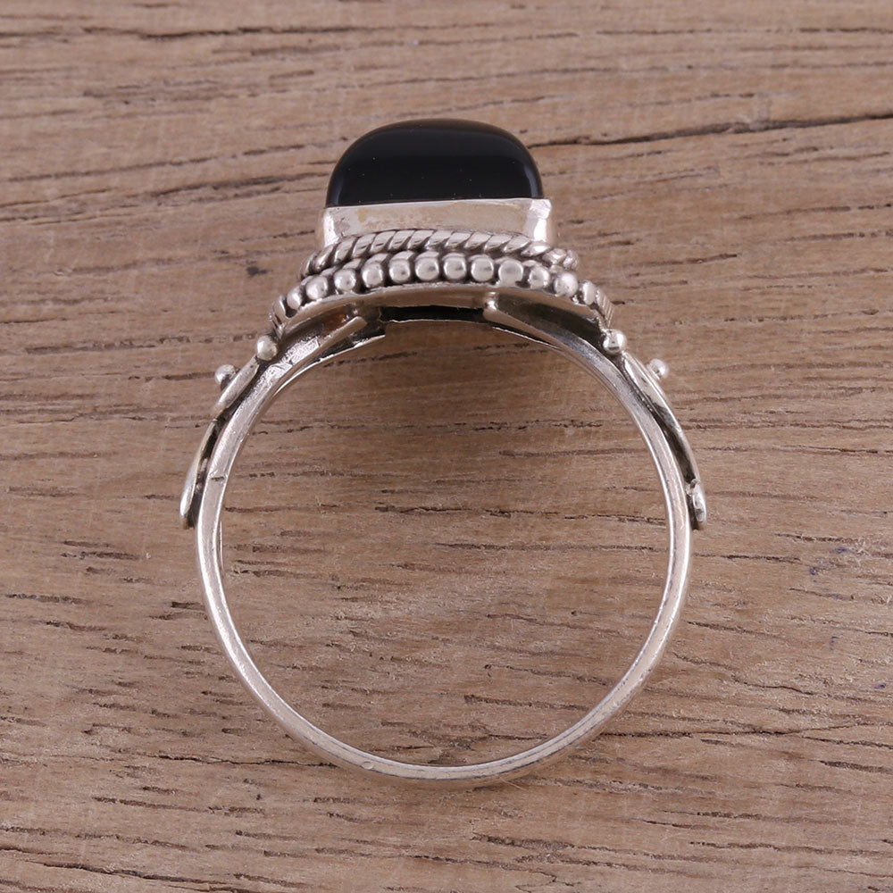 Premium Onyx & Sterling Silver Statement Cocktail Ring