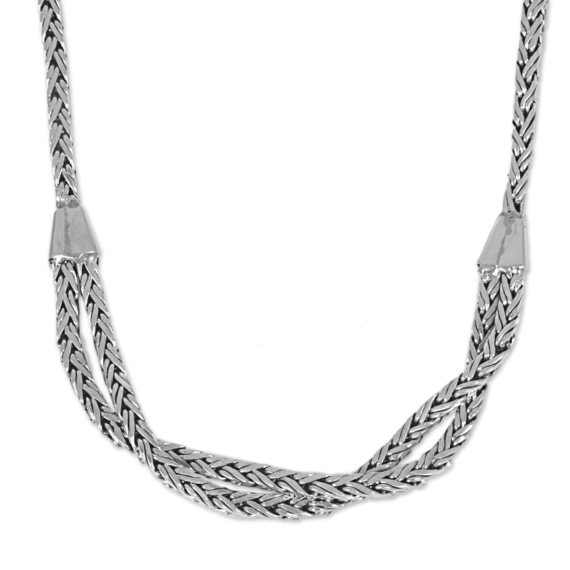 Premium Inseparable Duo Sterling Silver Necklace - Handcrafted in Indonesia