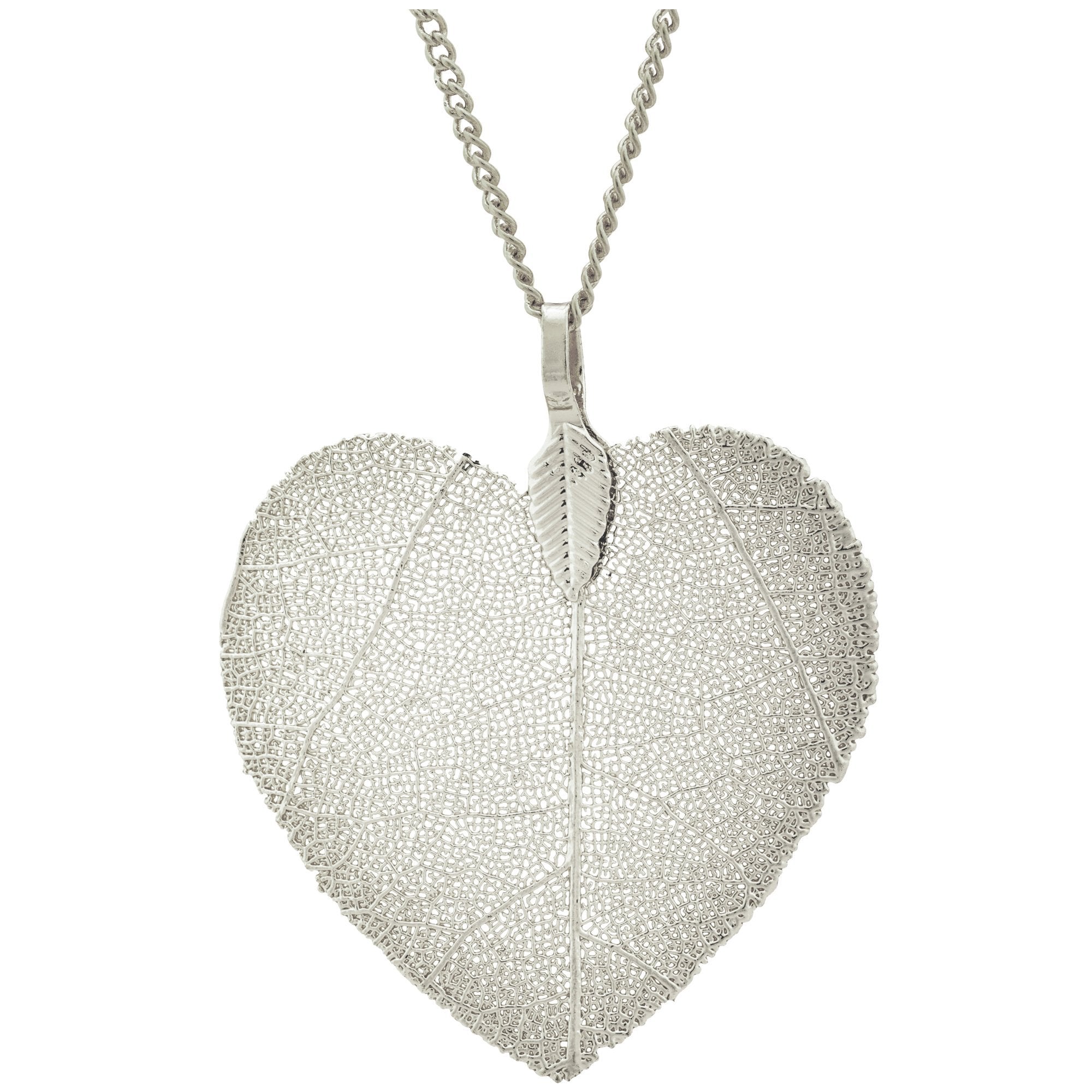 Premium Lustrous Leaf Heart Necklace - Nature-Inspired Elegance