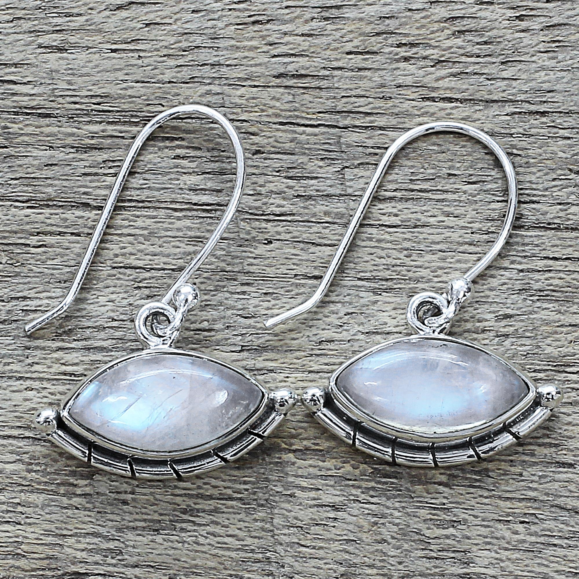 Premium Rainbow Moonstone Eye Protection Dangle Earrings