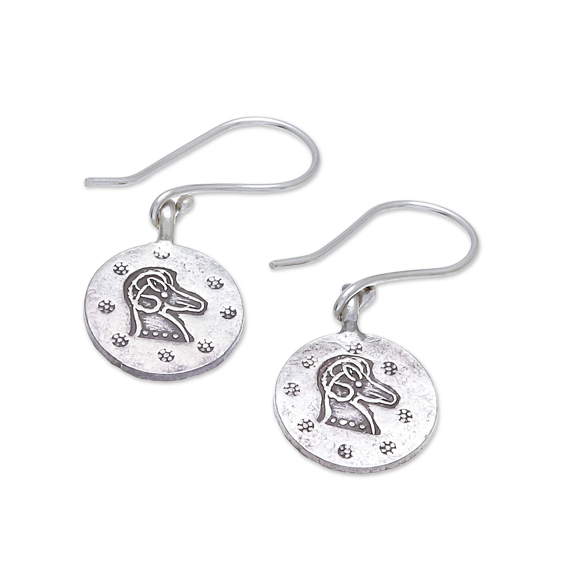 Premium Karen Silver Aries Dangle Earrings - Handcrafted Zodiac Jewelry