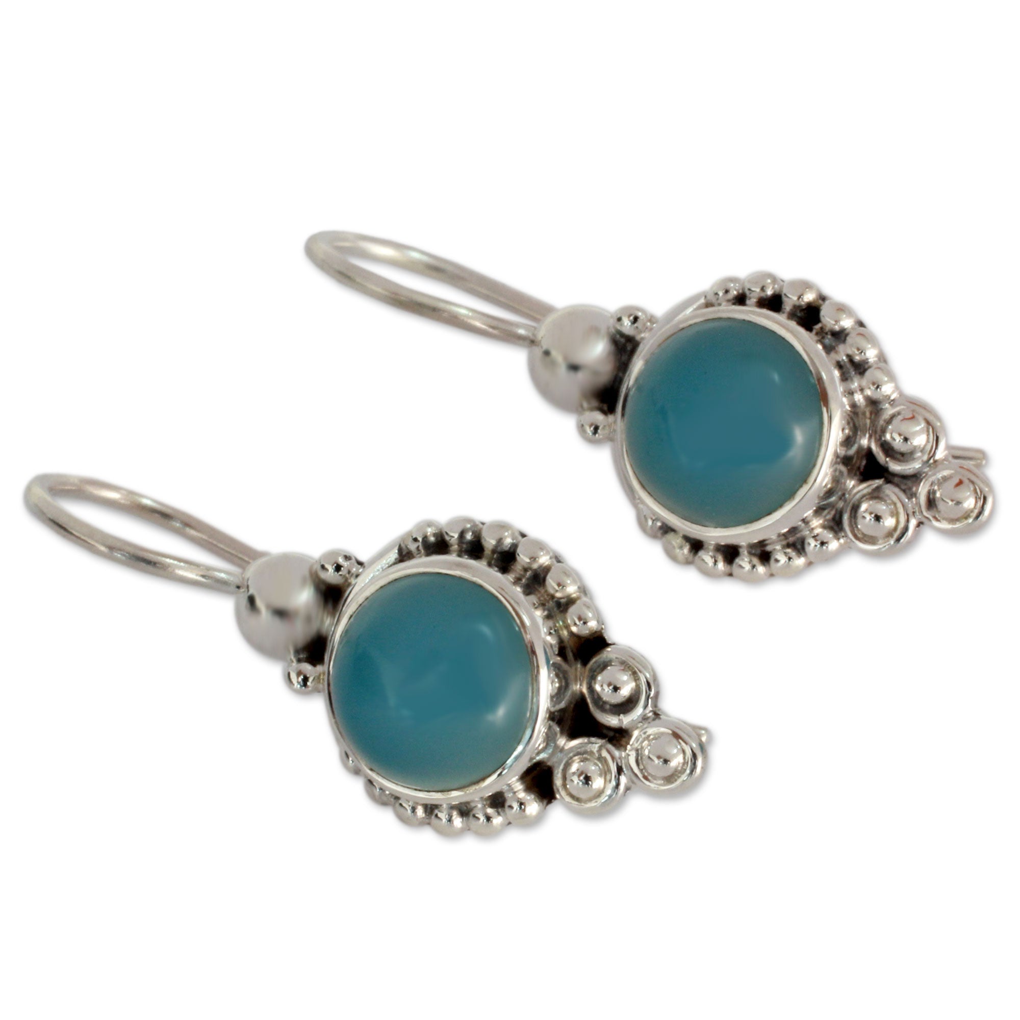 Premium Ocean Sky Sterling Silver Chalcedony Earrings