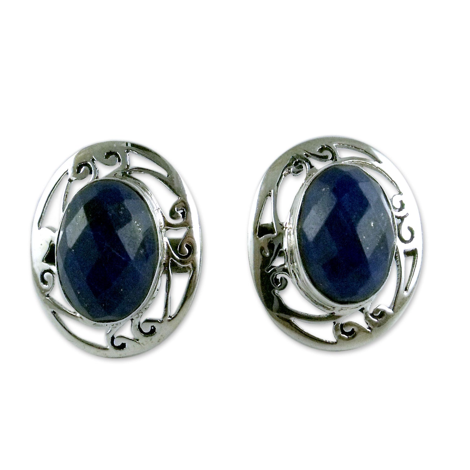 Premium Lapis Lazuli Earrings - Handcrafted Sterling Silver Elegance