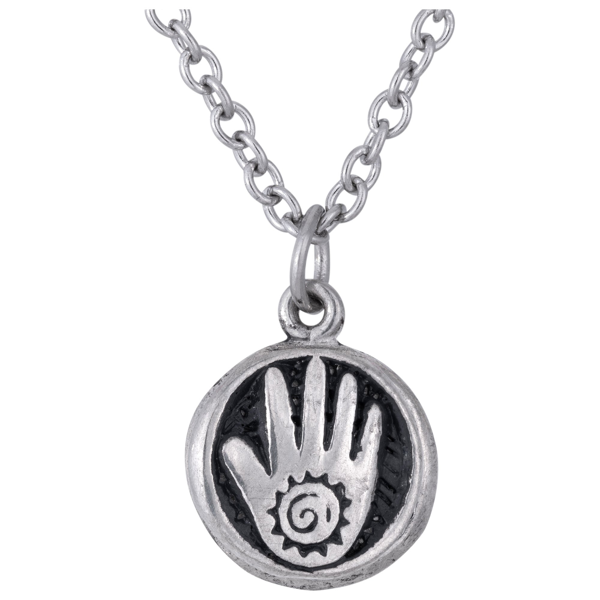 Premium Hand & Heart Pewter Necklace - Artisan Crafted