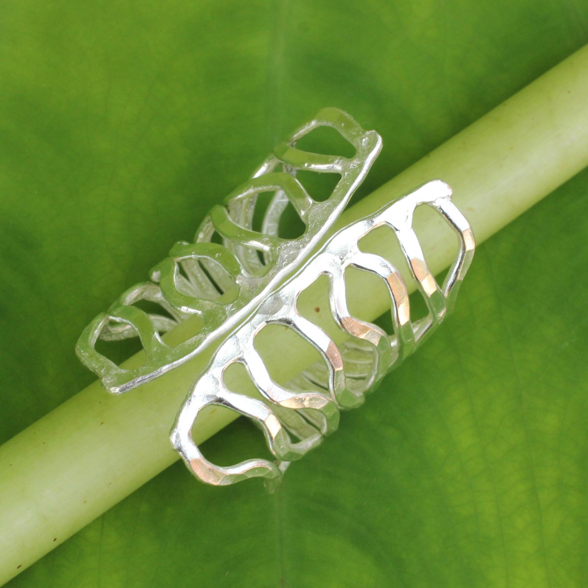 Premium Monarch Thai Hammered Silver Wrap Ring - Ultimate Butterfly Design