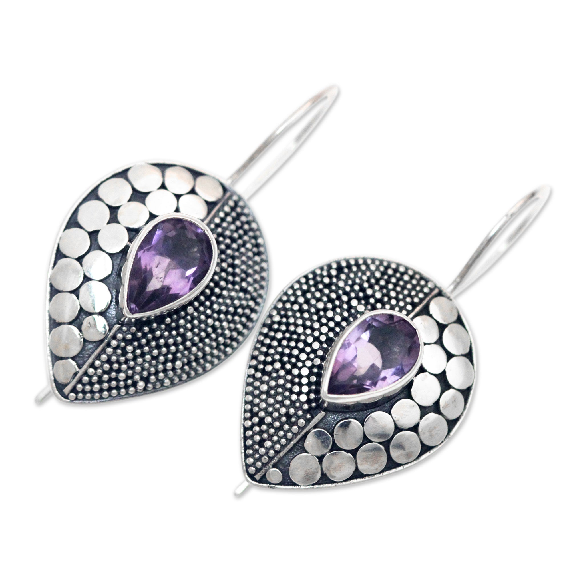 Premium Violet Sincerity Amethyst Drop Earrings - Handcrafted Elegance