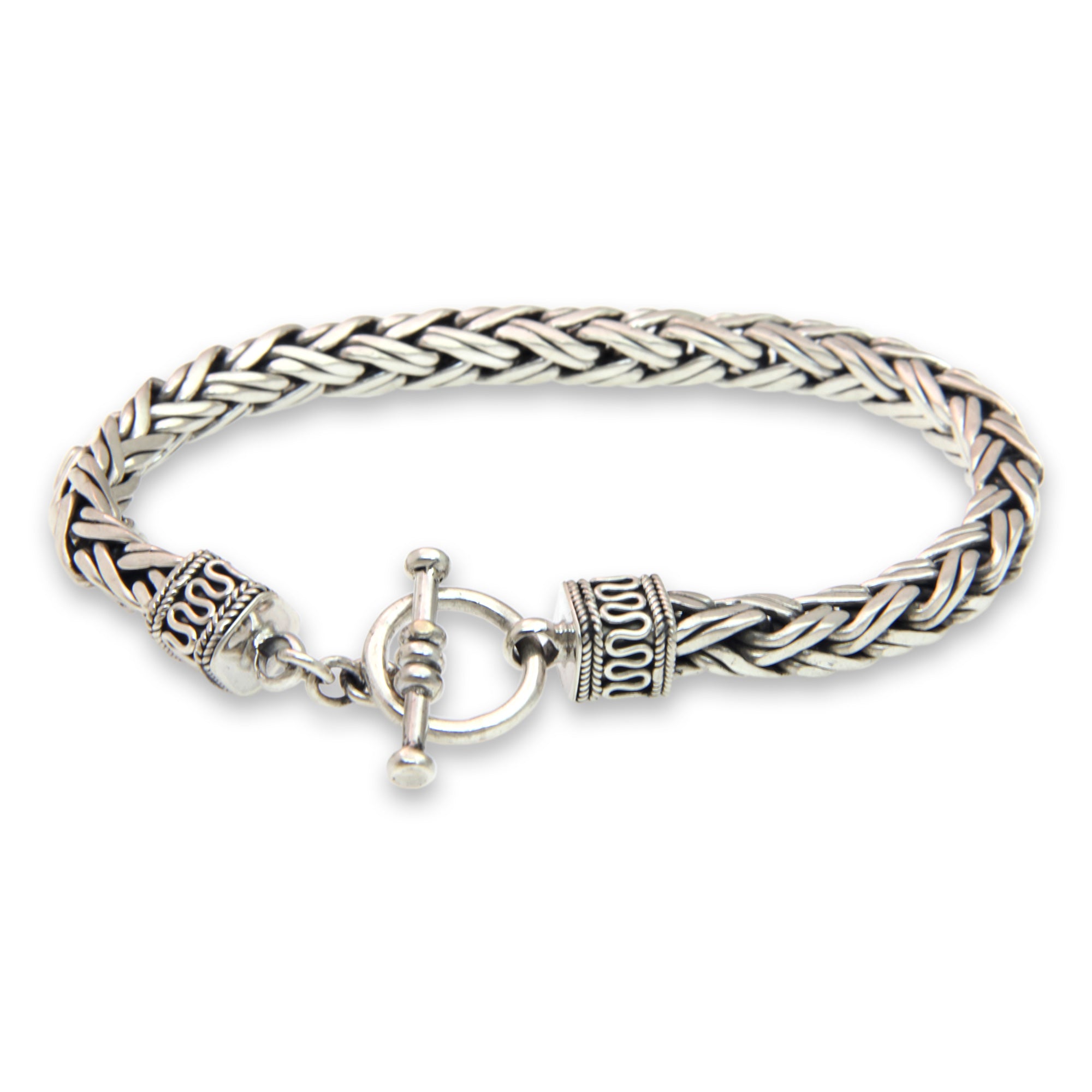 Premium Sterling Silver Men's Chain Bracelet - Handcrafted in Bali