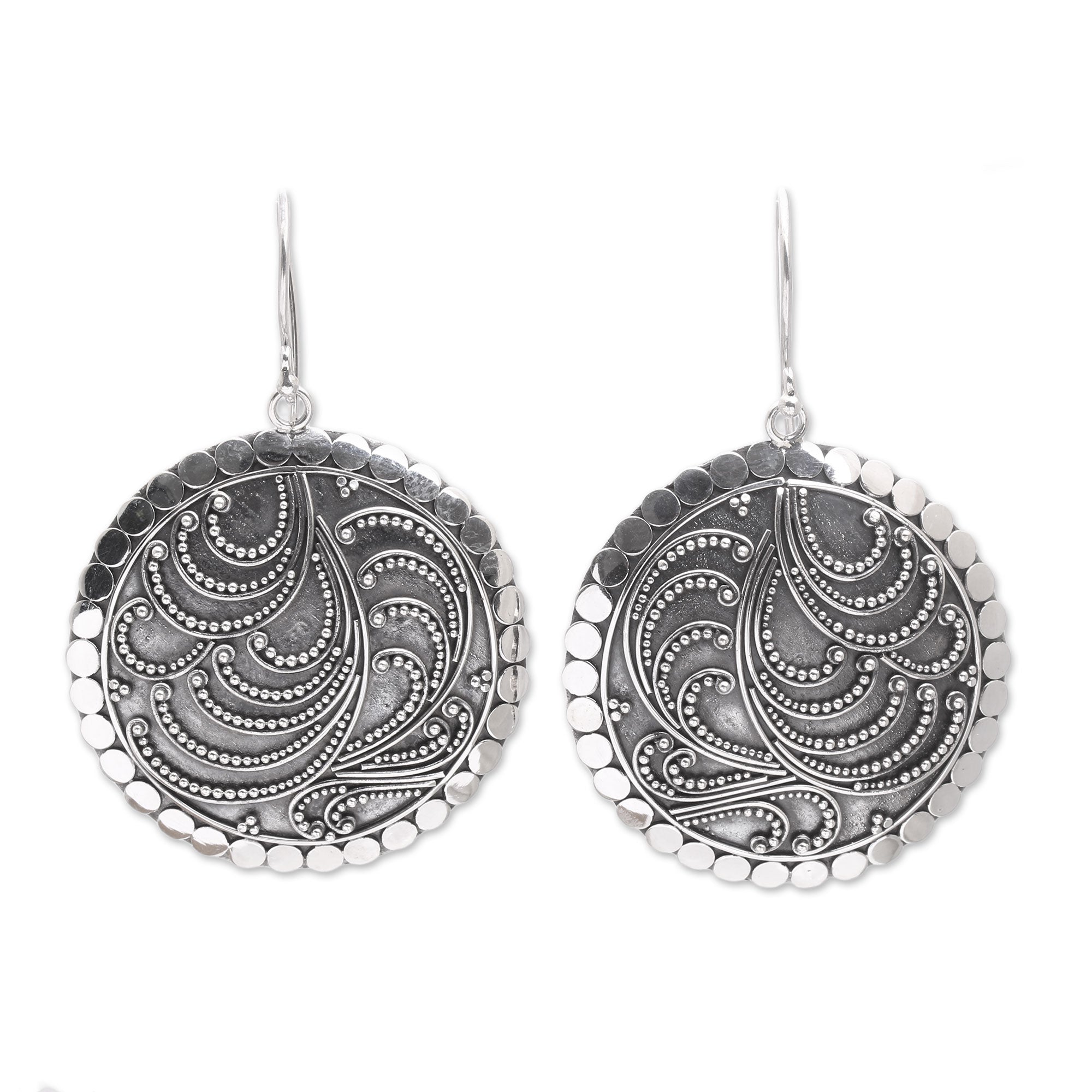 Premium Bali Artisan Sterling Silver Dangle Earrings - Sun Empress Collection